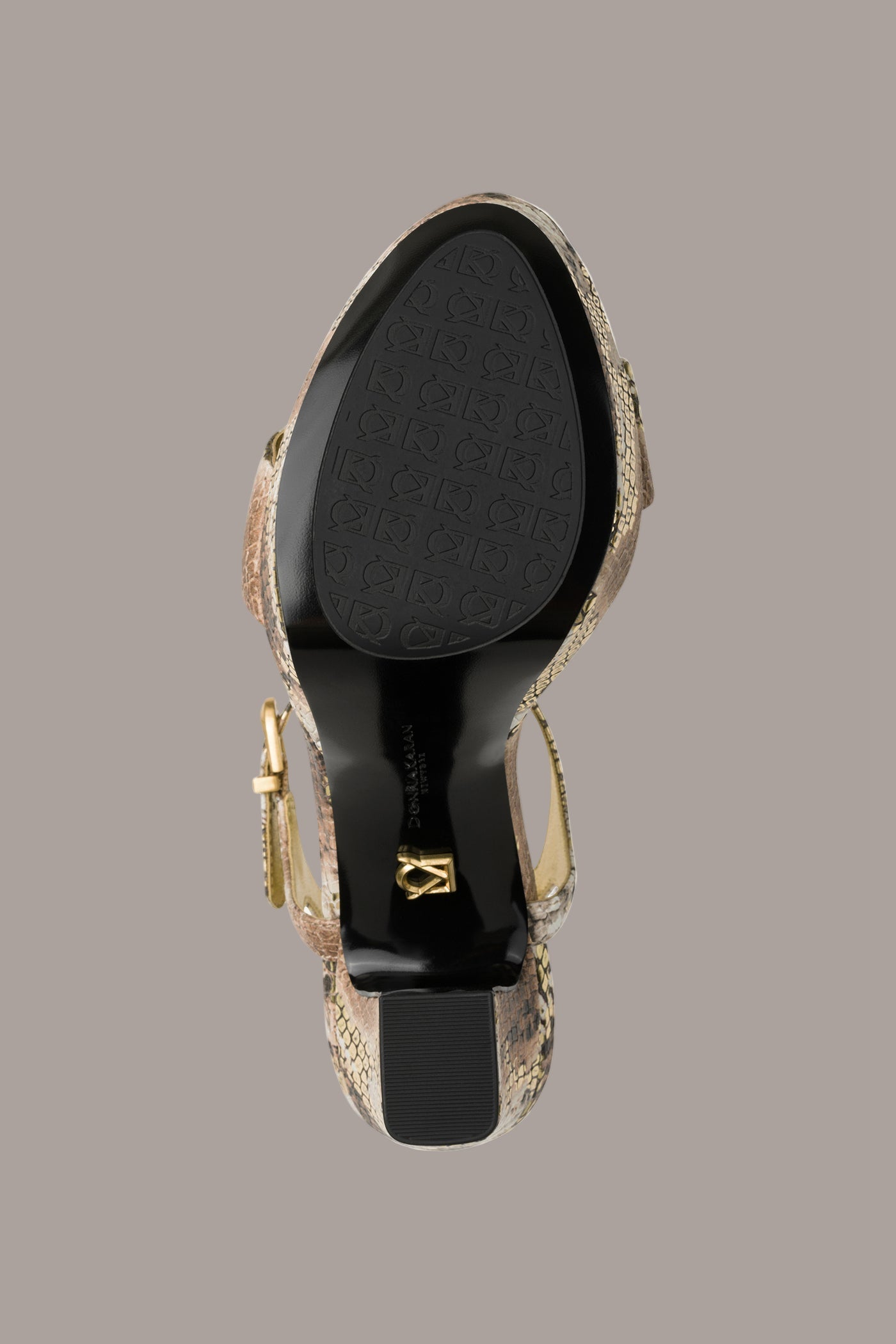 Cognac/Gold SHEPARD PLATFORM SANDAL Donna Karan