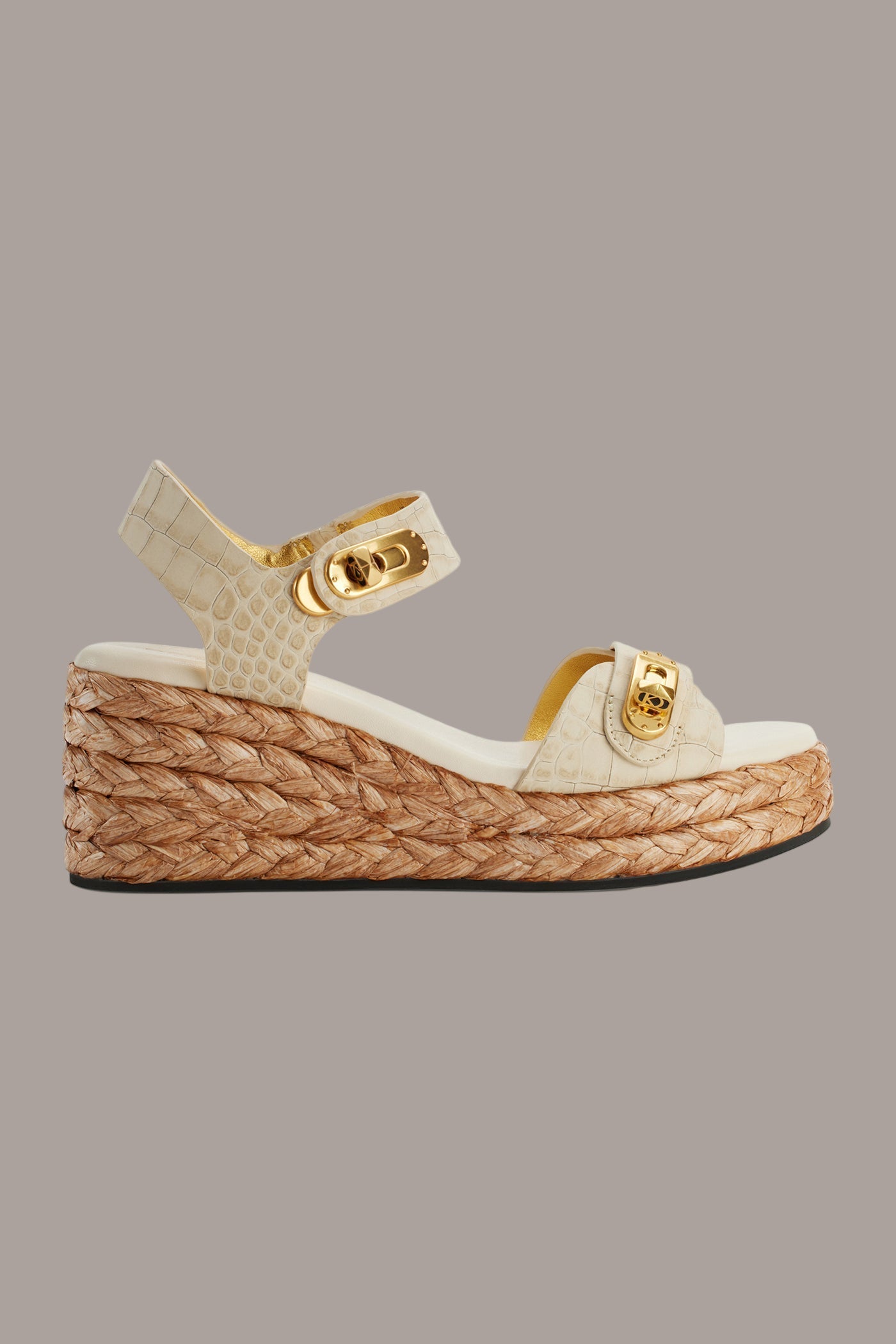 IVORY CEBRINA SLING WEDGE ESPADRILLE Donna Karan