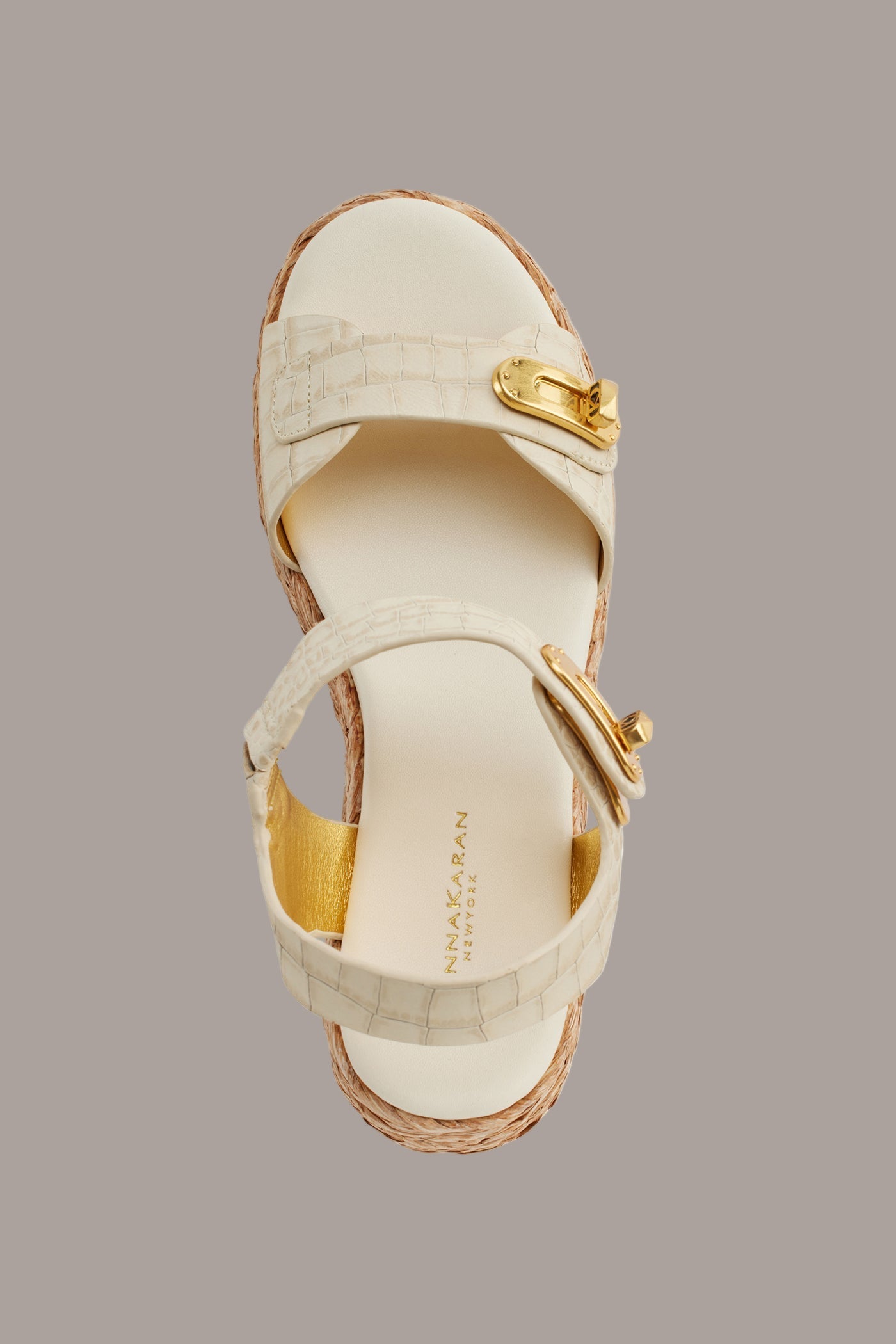 IVORY CEBRINA SLING WEDGE ESPADRILLE Donna Karan