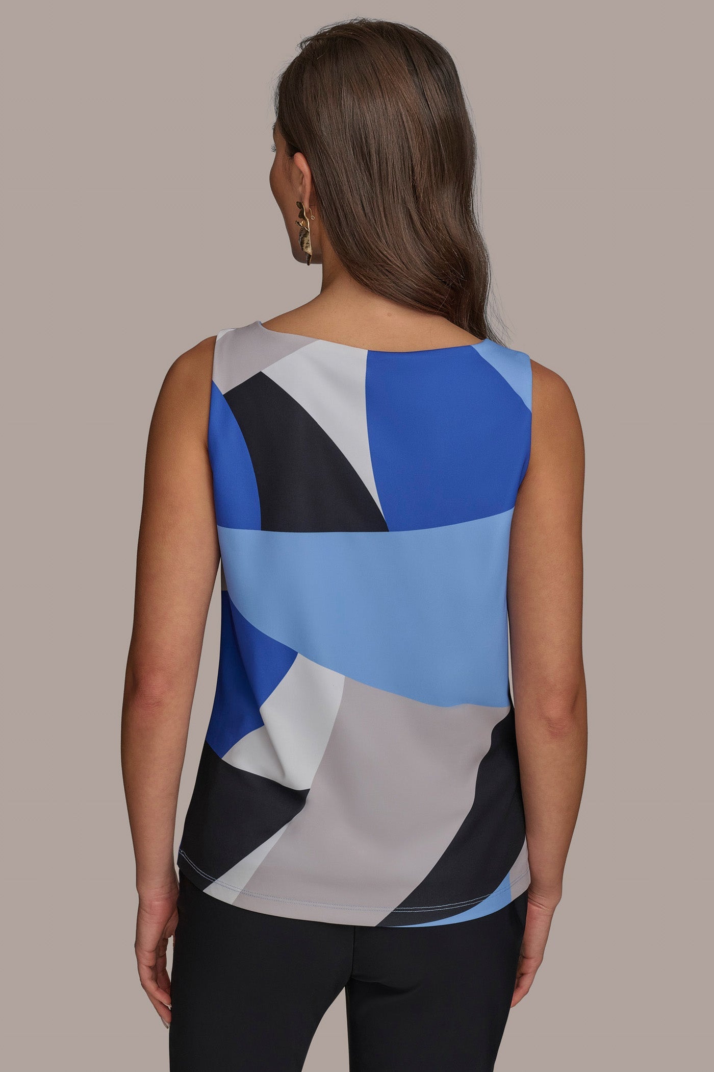 CIELO MULTI PRINTED COWL NECK TOP Donna Karan