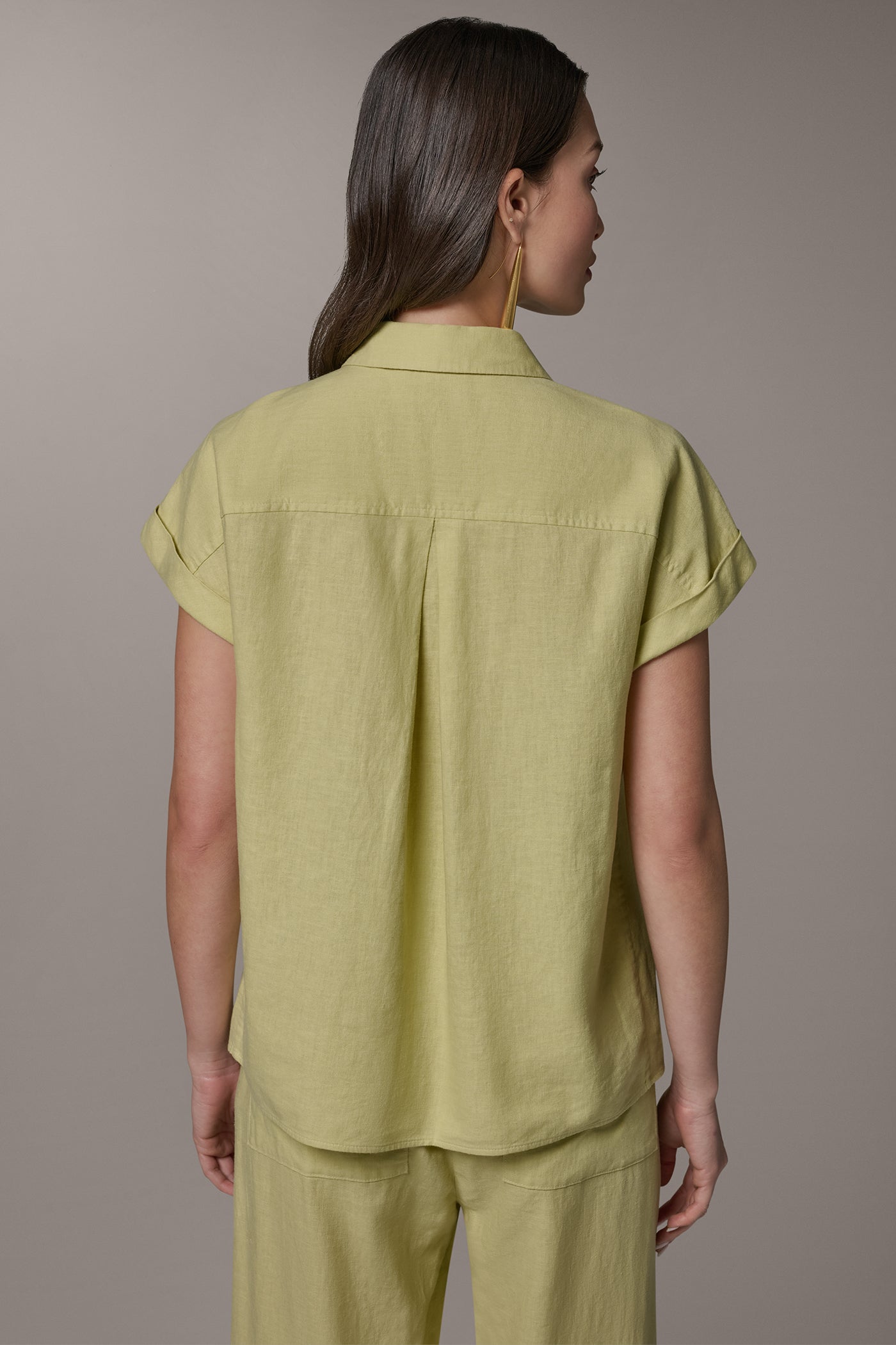 Citrus CAP SLEEVE CAMP SHIRT Donna Karan