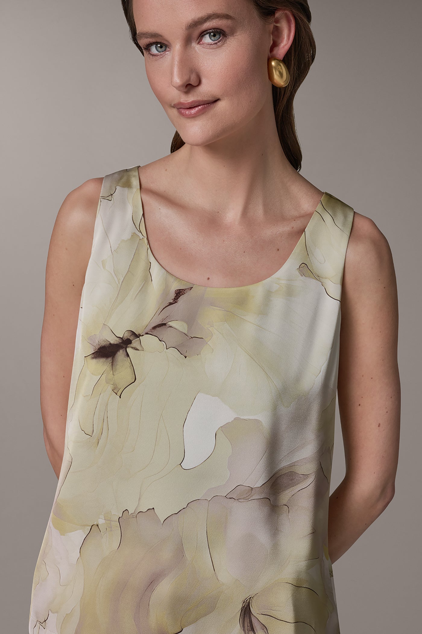 Citrus Multi SLEEVELESS FLORAL CAMI Donna Karan