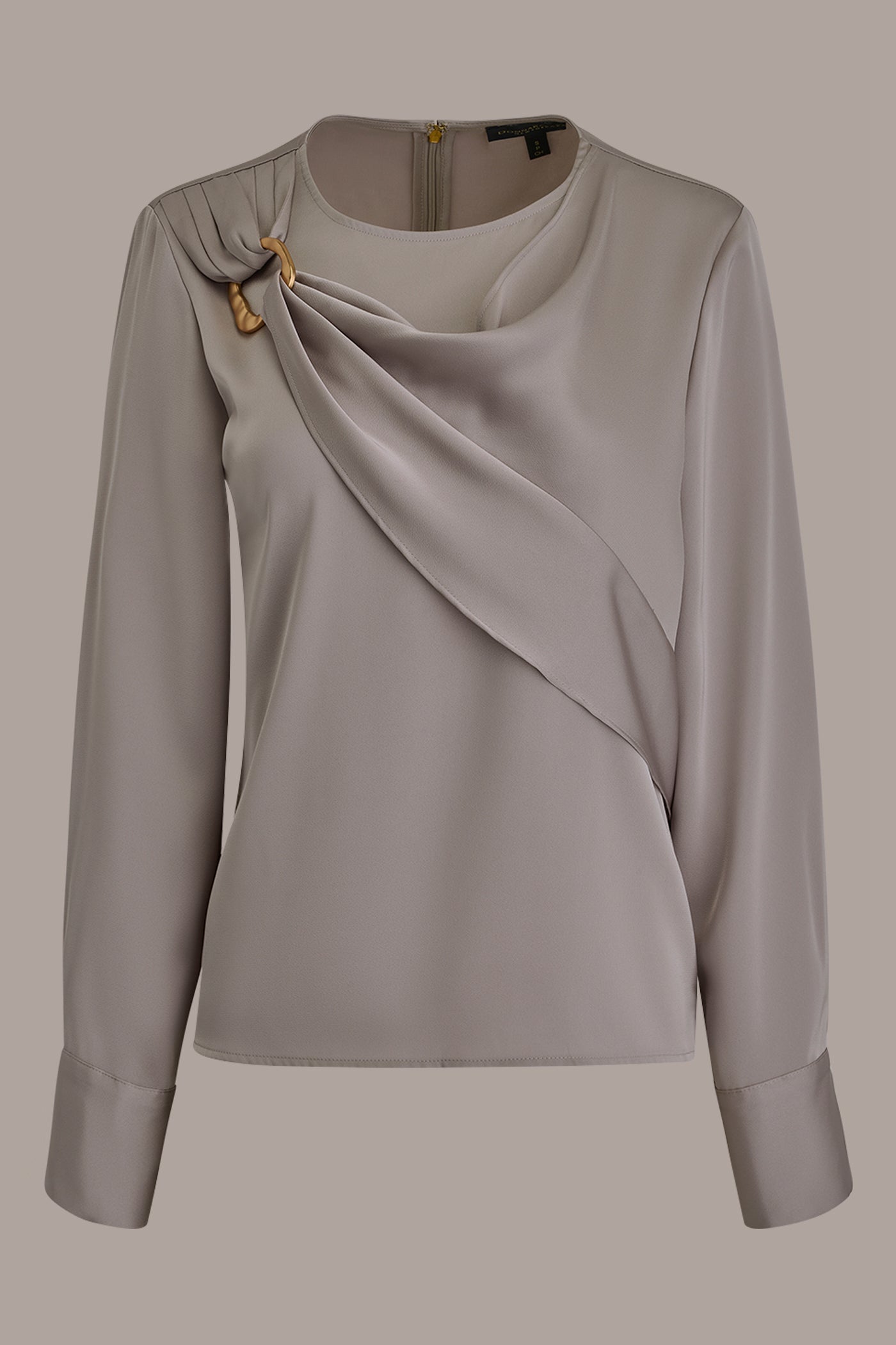 VAPOR LONG SLEEVE DRAPE BLOUSE Donna Karan