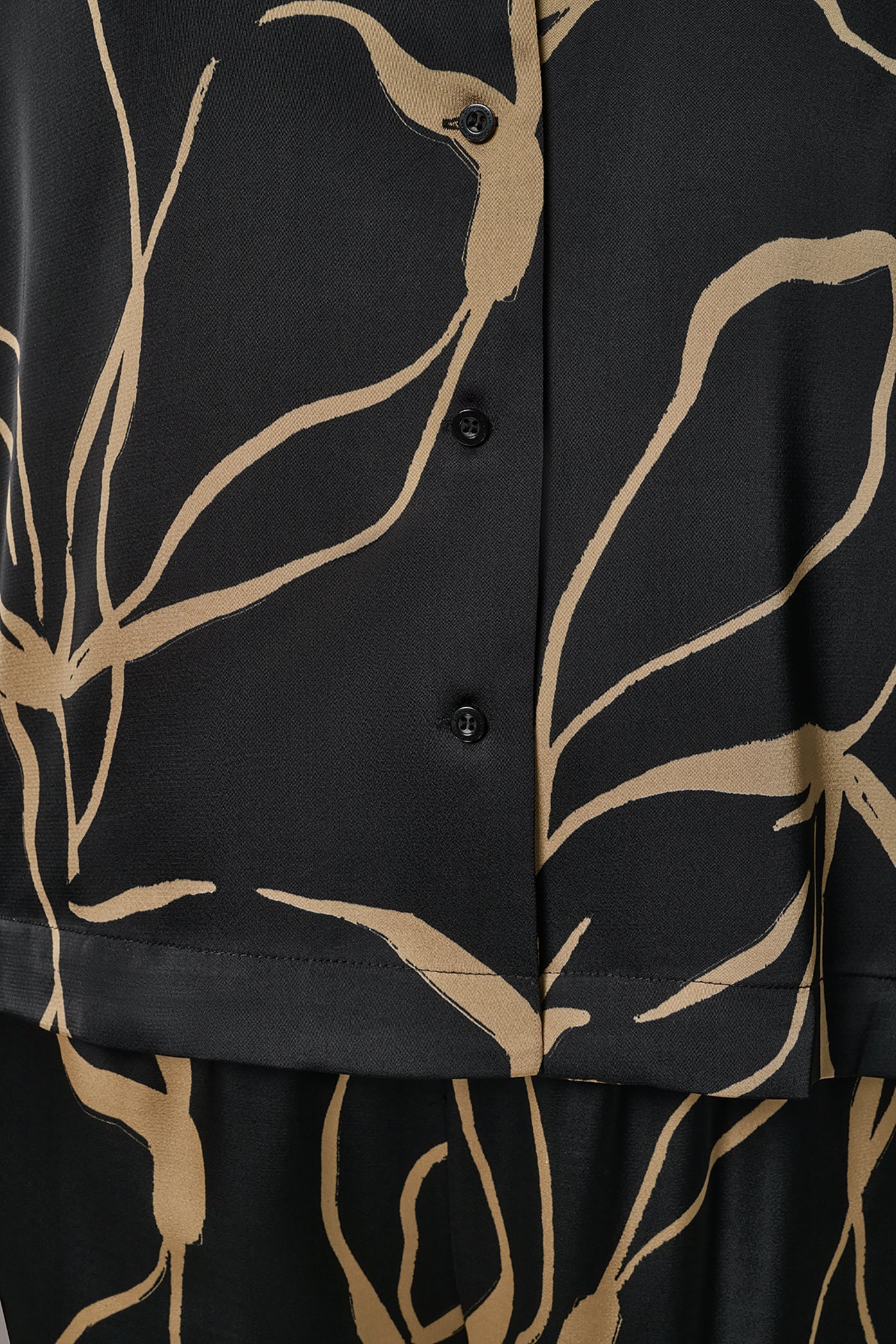 Black /Fawn LONG SLEEVE PRINT BLOUSE Donna Karan