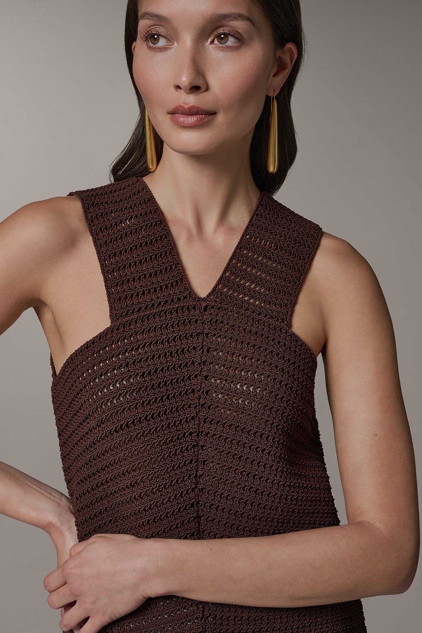 Canyon SLEEVELESS METALLIC SWEATER TANK Donna Karan