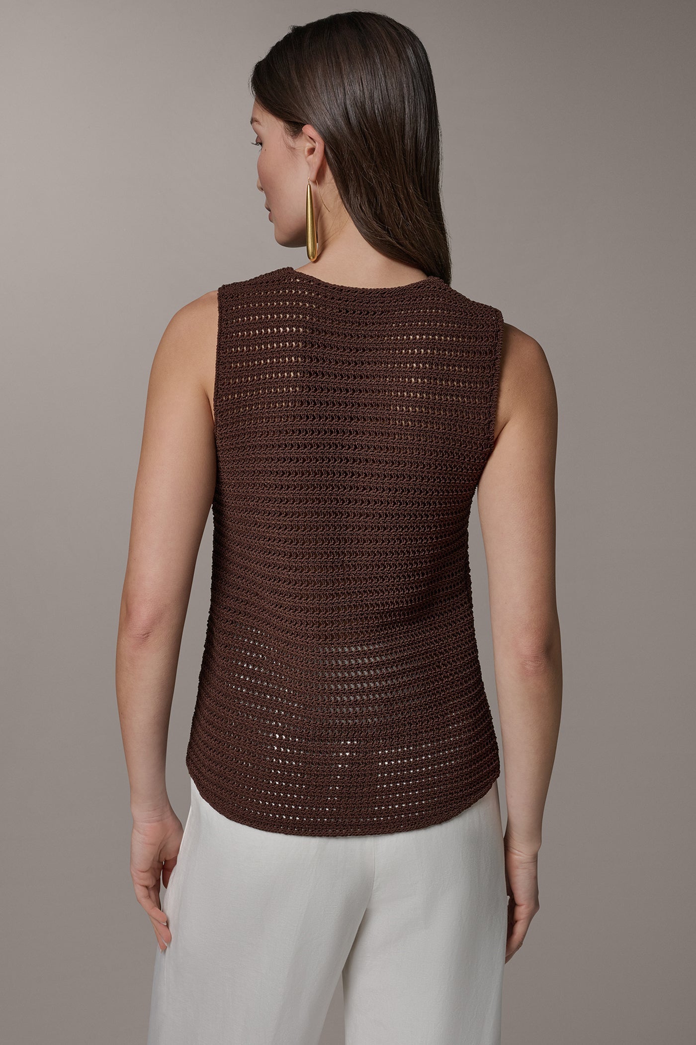 Canyon SLEEVELESS METALLIC SWEATER TANK Donna Karan