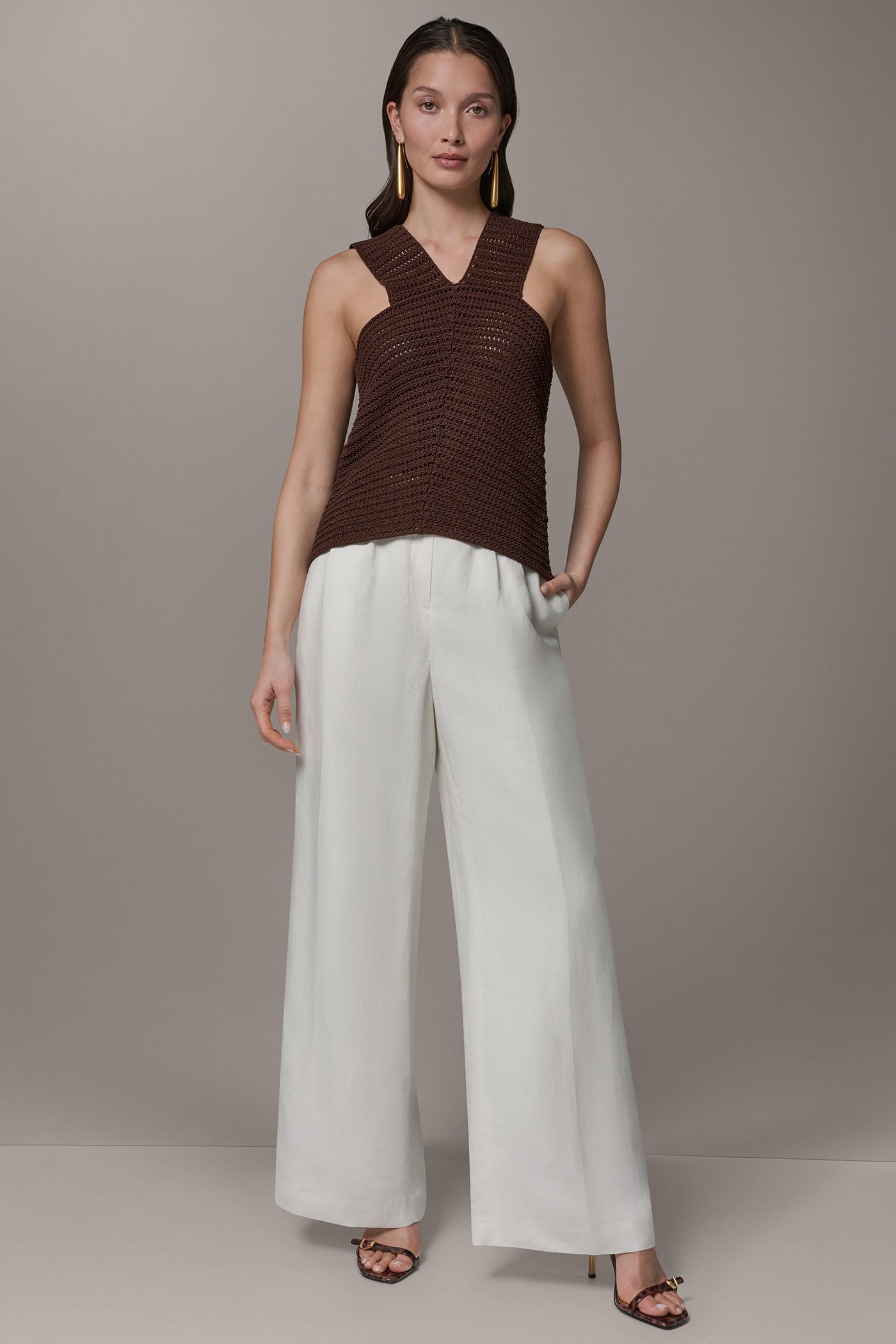 Canyon SLEEVELESS METALLIC SWEATER TANK Donna Karan