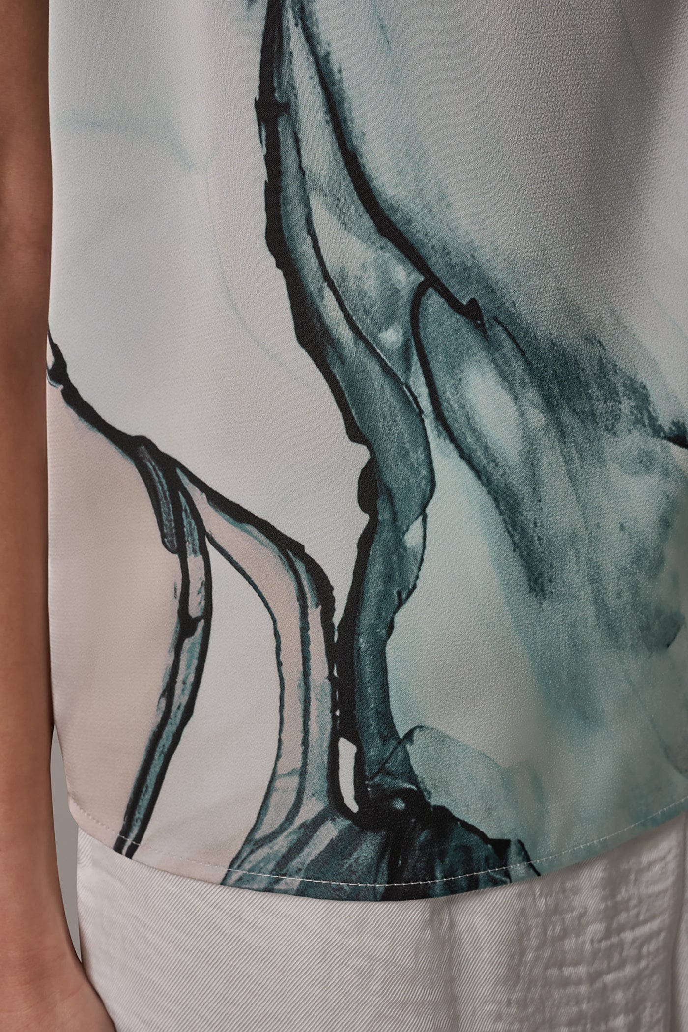 Skylight Multi MARBLE GOLD-TONE EMBELLISHED SHOULDER TOP Donna Karan