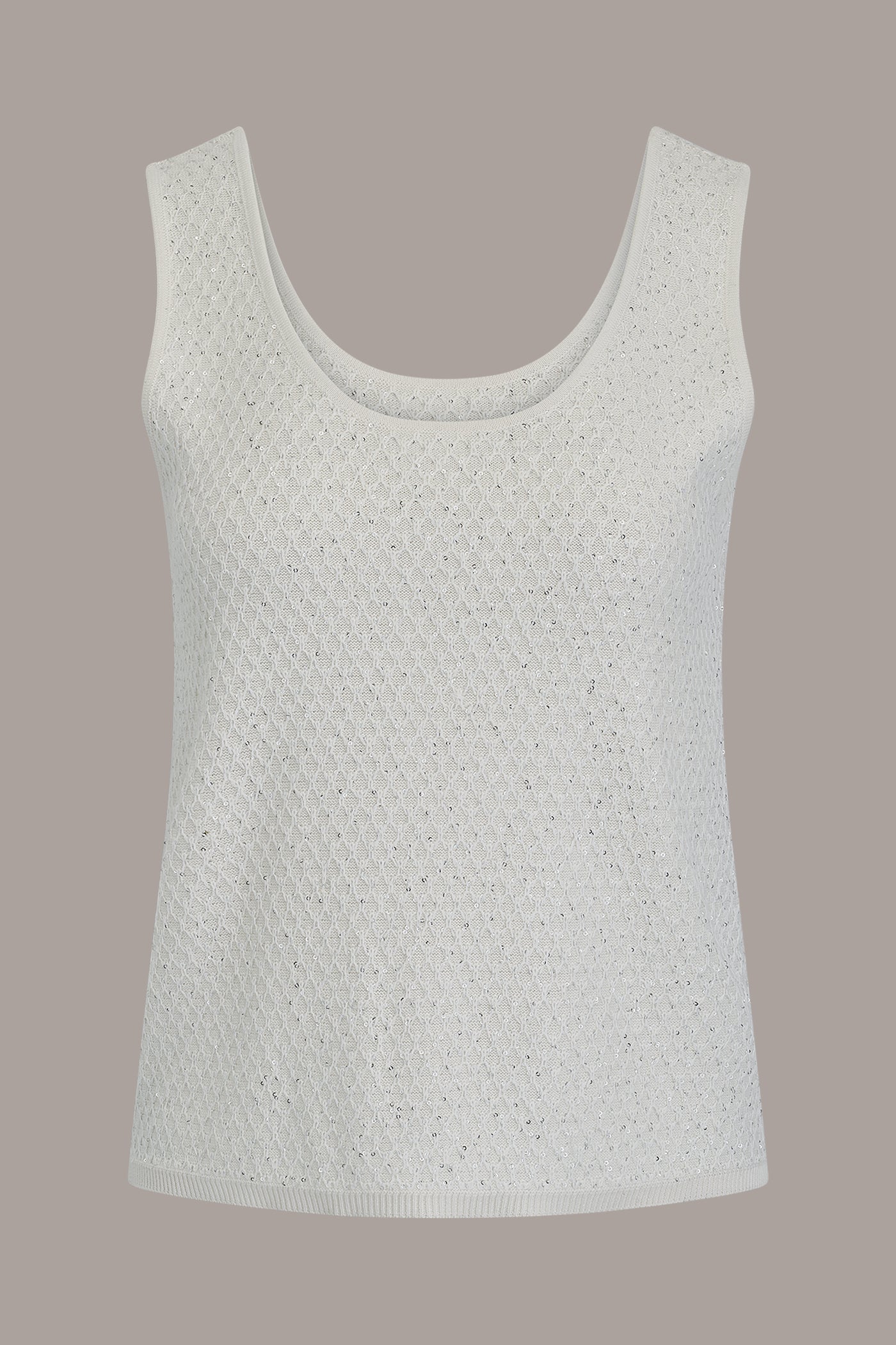 Cream SLEEVELESS SEQUIN SWEATER CAMI Donna Karan