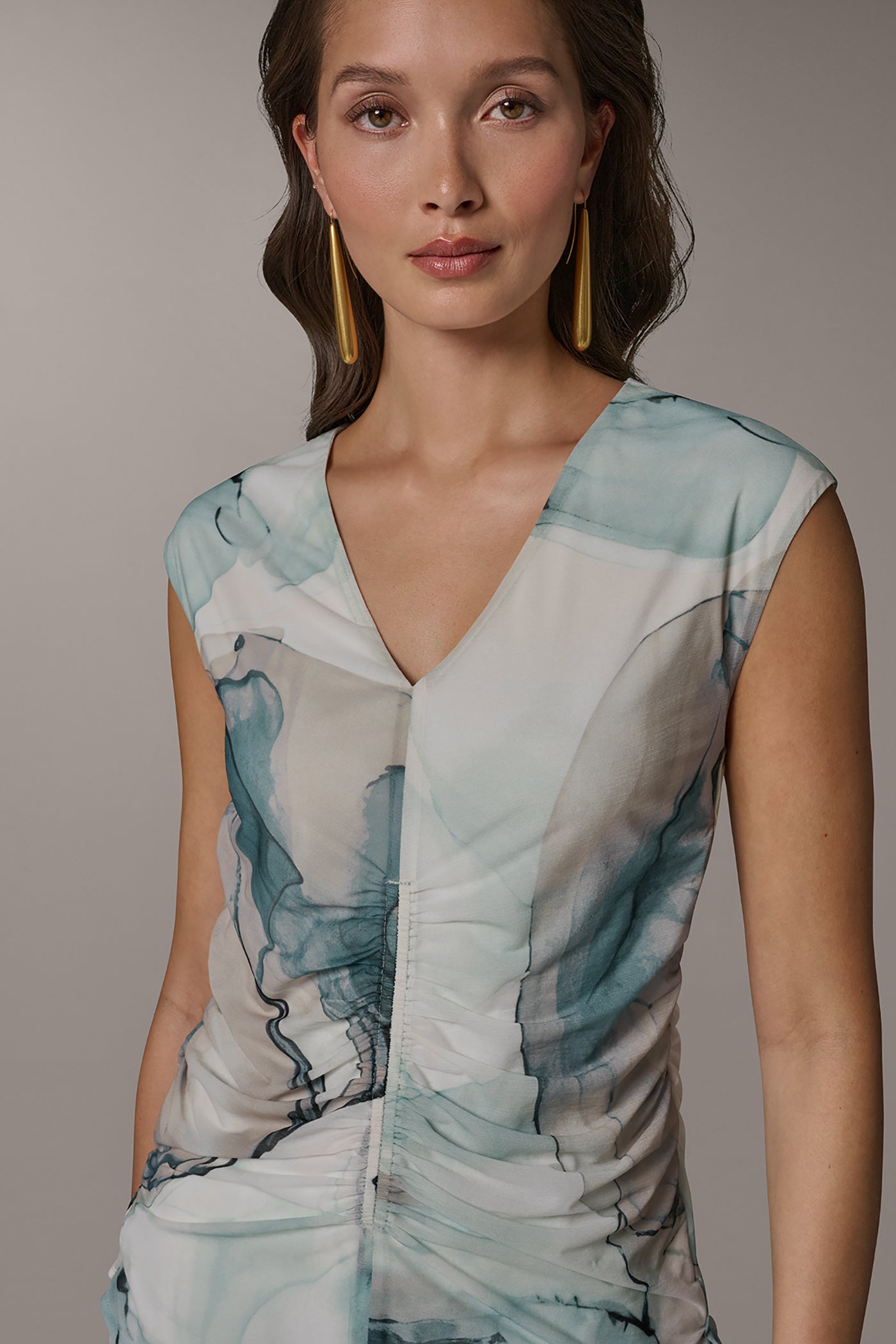Skylight Multi RUCHED BLOUSE Donna Karan