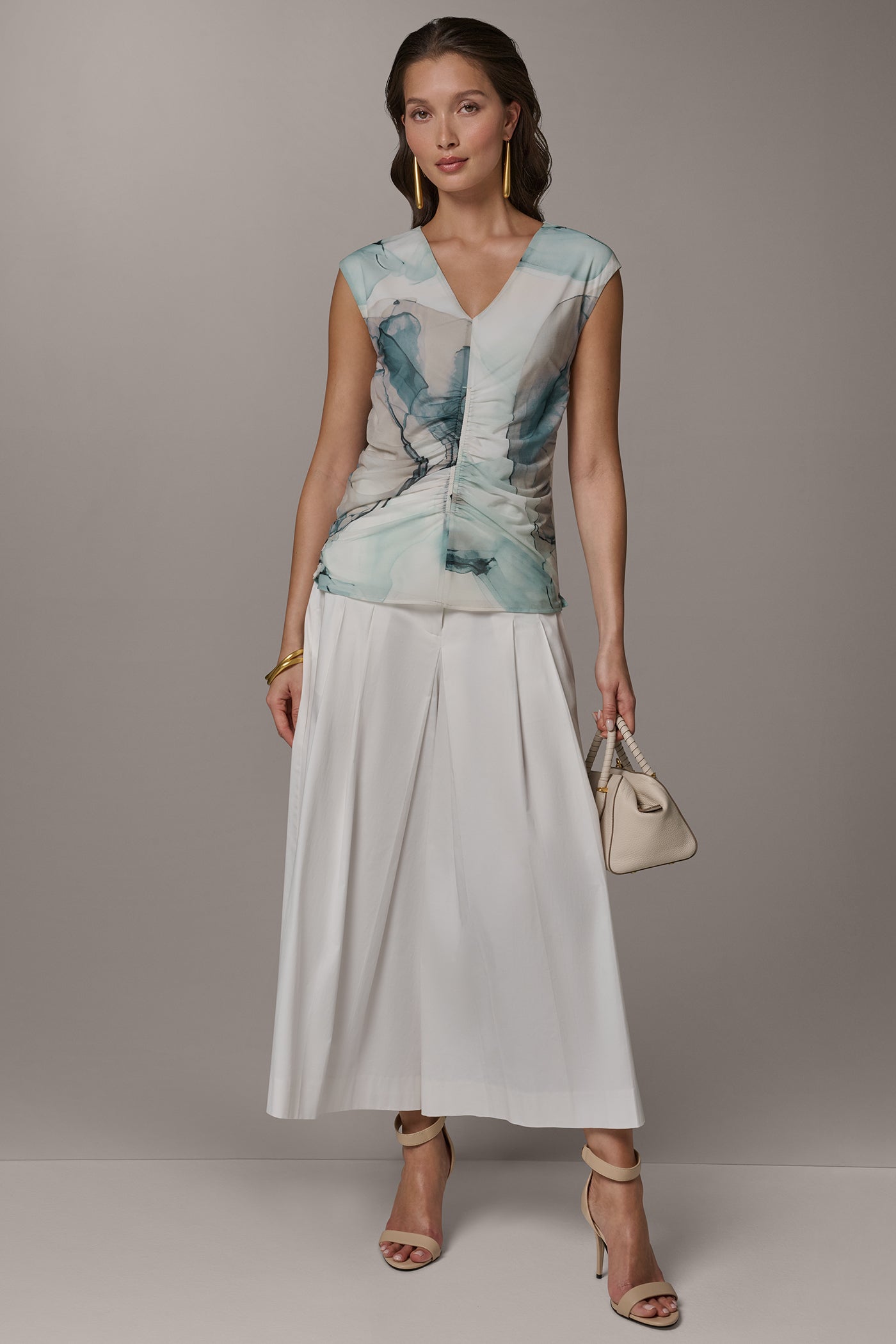 Skylight Multi RUCHED BLOUSE Donna Karan