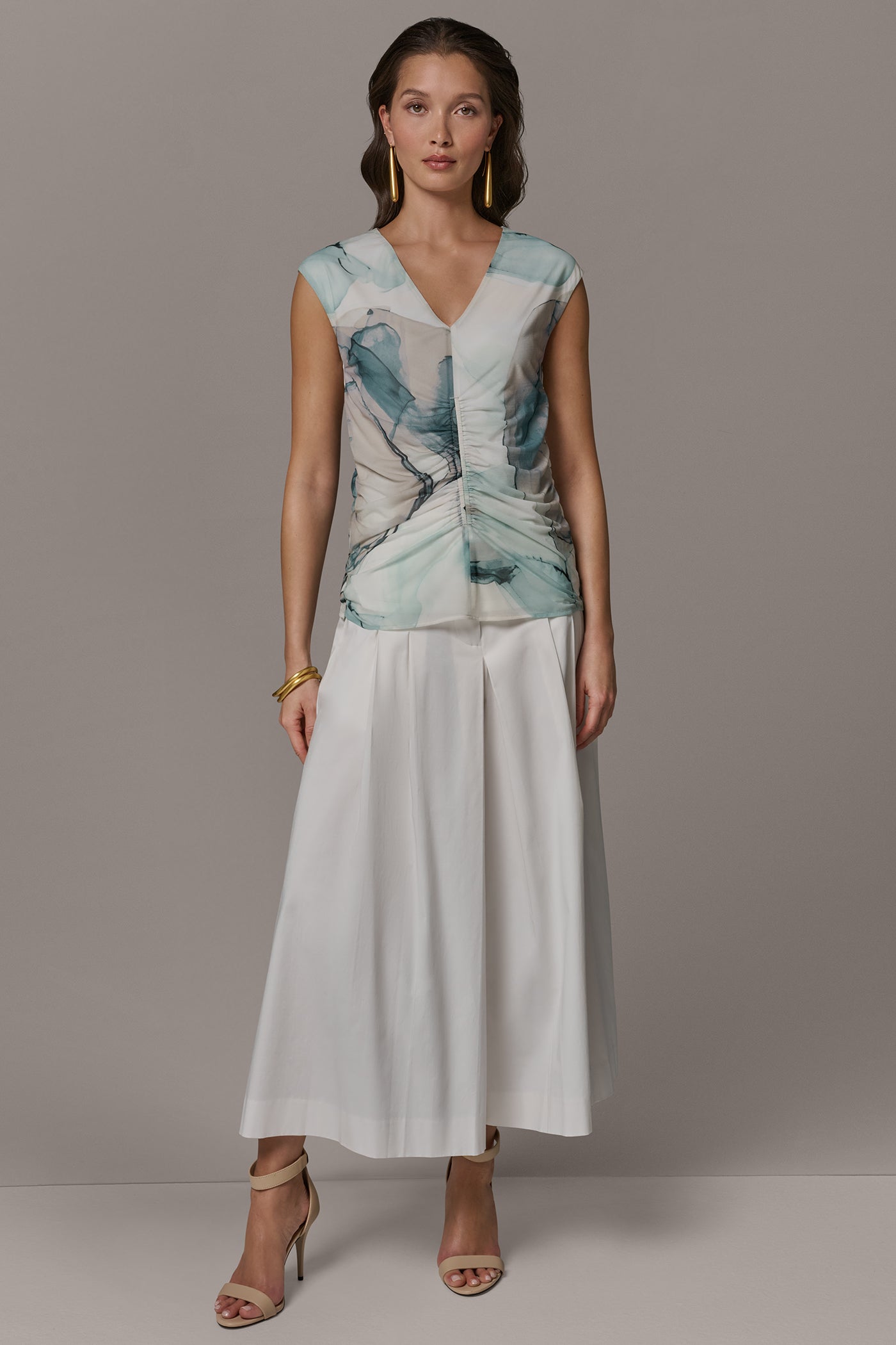 Skylight Multi RUCHED BLOUSE Donna Karan