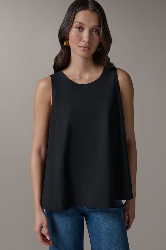 Black THE MODERN TRAVEL SLEEVELESS SWING TANK Donna Karan