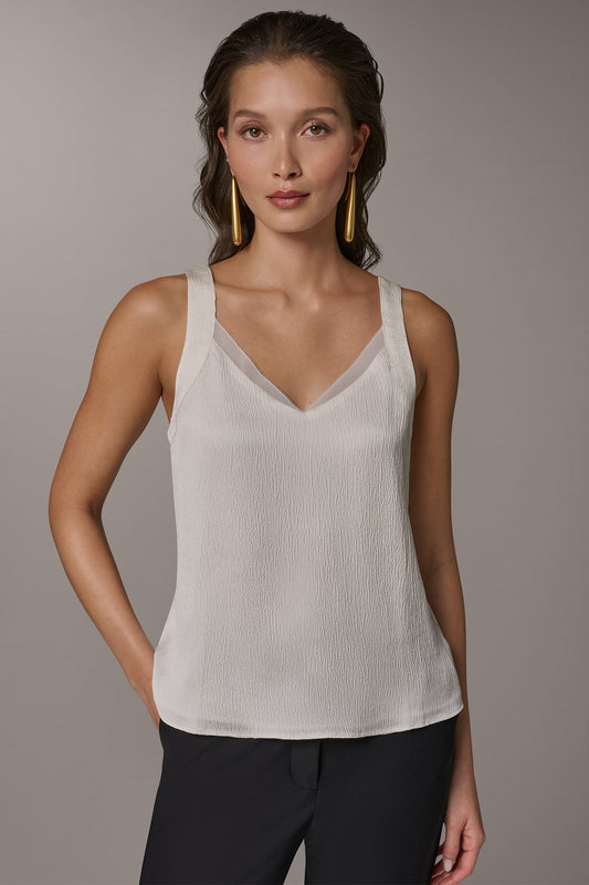 Cream CHIFFON TRIM SHELL Donna Karan