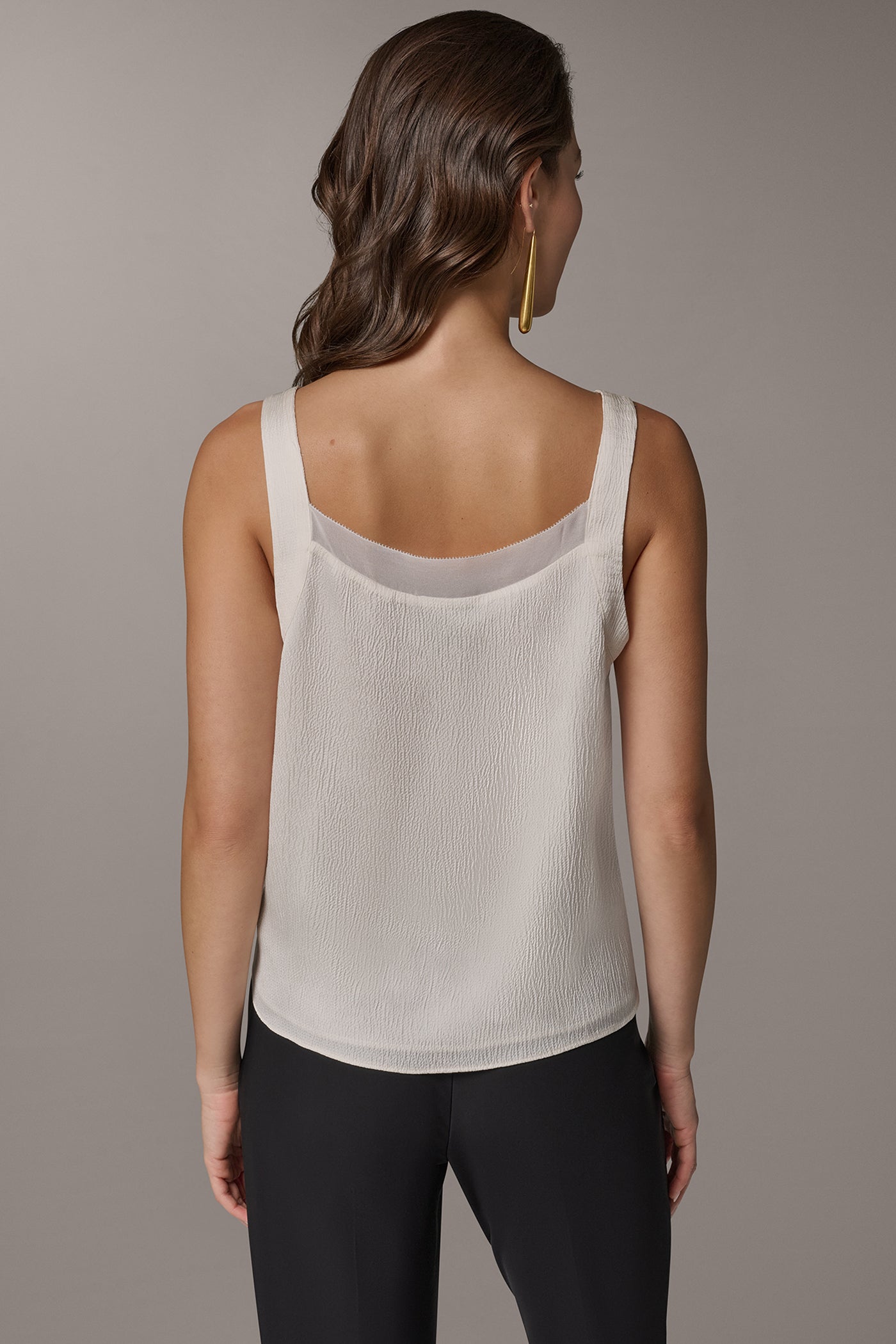 Cream CHIFFON TRIM SHELL Donna Karan