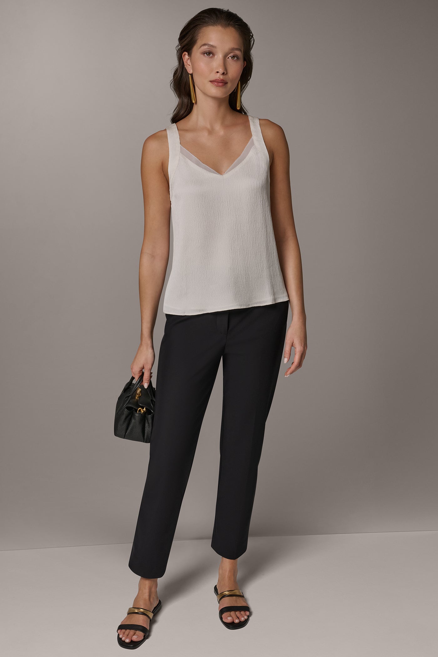 Cream CHIFFON TRIM SHELL Donna Karan