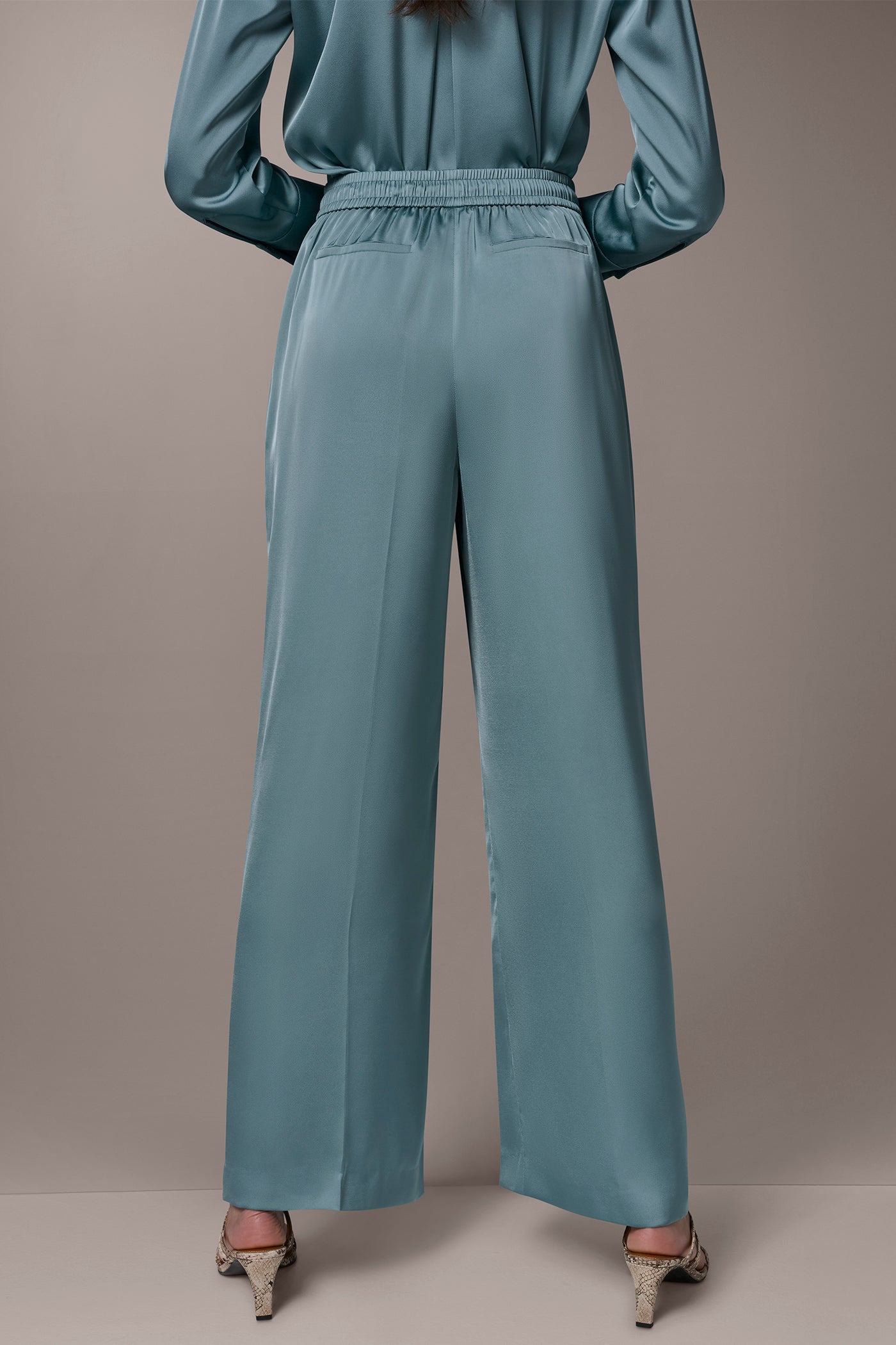 Waterlily SATIN HIGH-RISE WIDE-LEG PANT Donna Karan