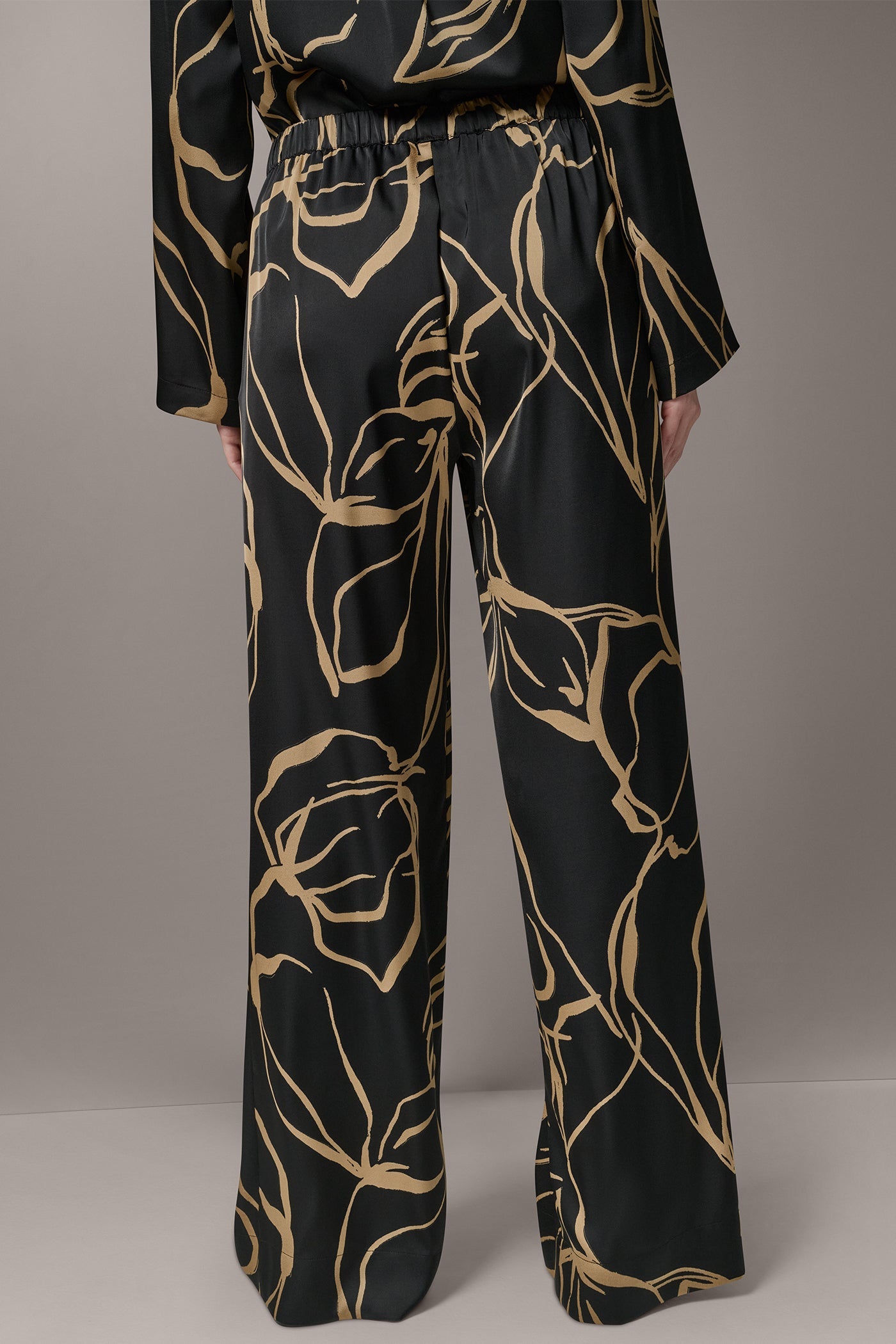 Black /Fawn EXTRA HIGH-RISE WIDE-LEG PULL-ON PANT Donna Karan
