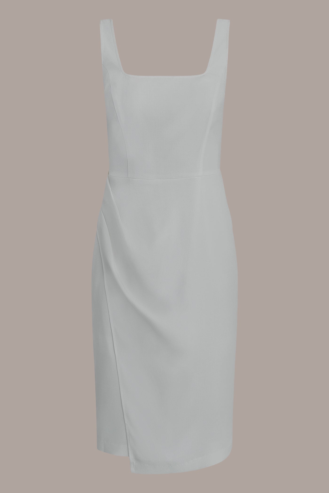 Cream TENCEL WRAP-EFFECT MIDI SHEATH DRESS Donna Karan