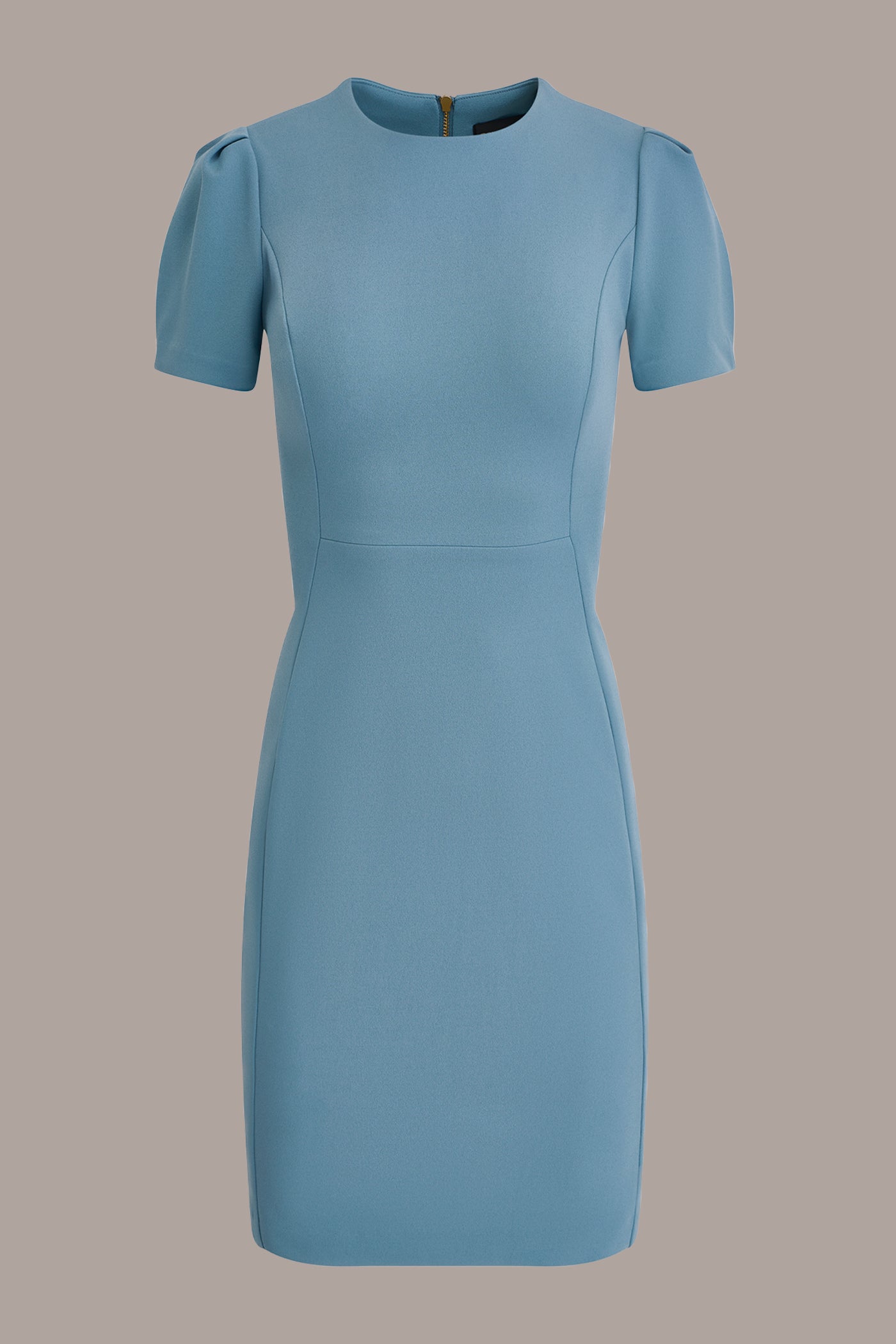 Washed Indigo PUFF SLEEVE SHEATH DRESS Donna Karan
