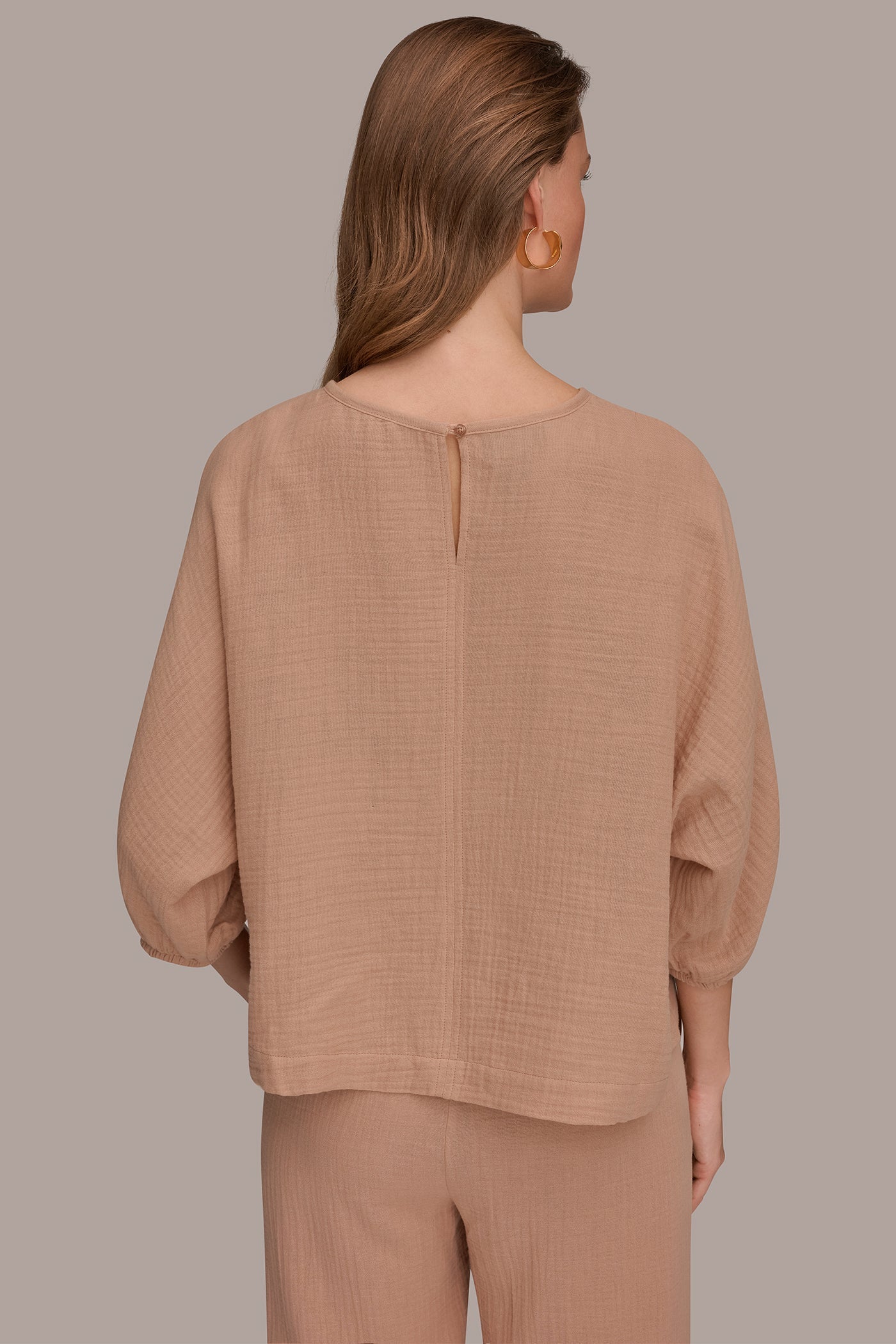Umbria 3/4 SLEEVE TWIST CUFF BLOUSE Donna Karan