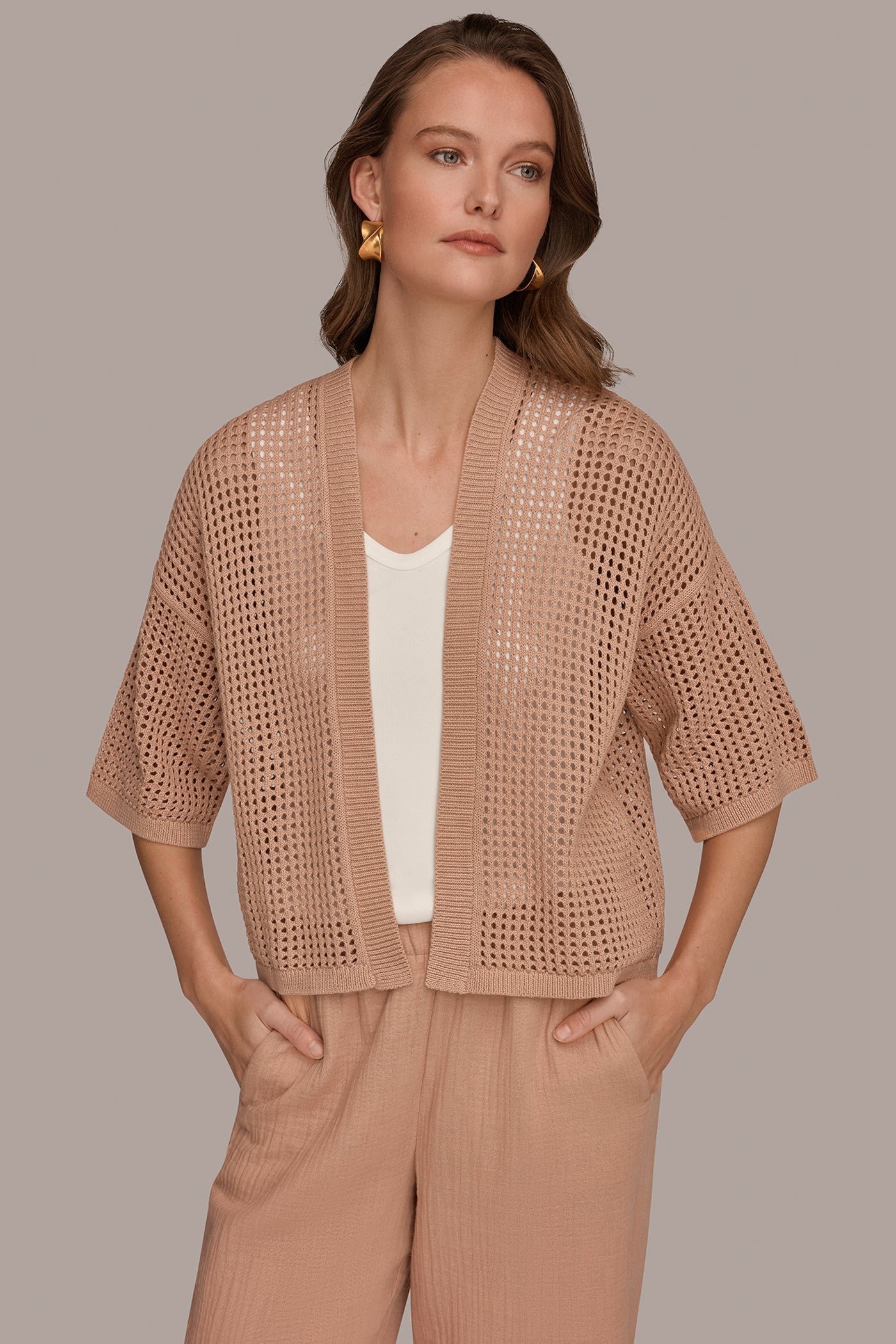 Umbria OPEN STITCH CARDIGAN Donna Karan