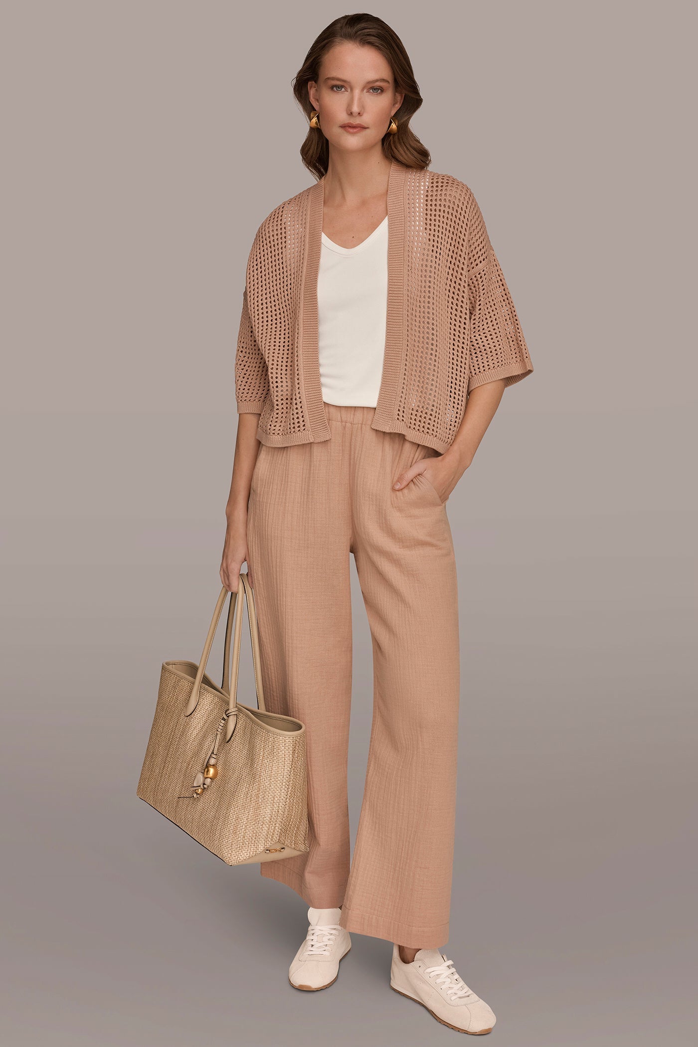Umbria OPEN STITCH CARDIGAN Donna Karan