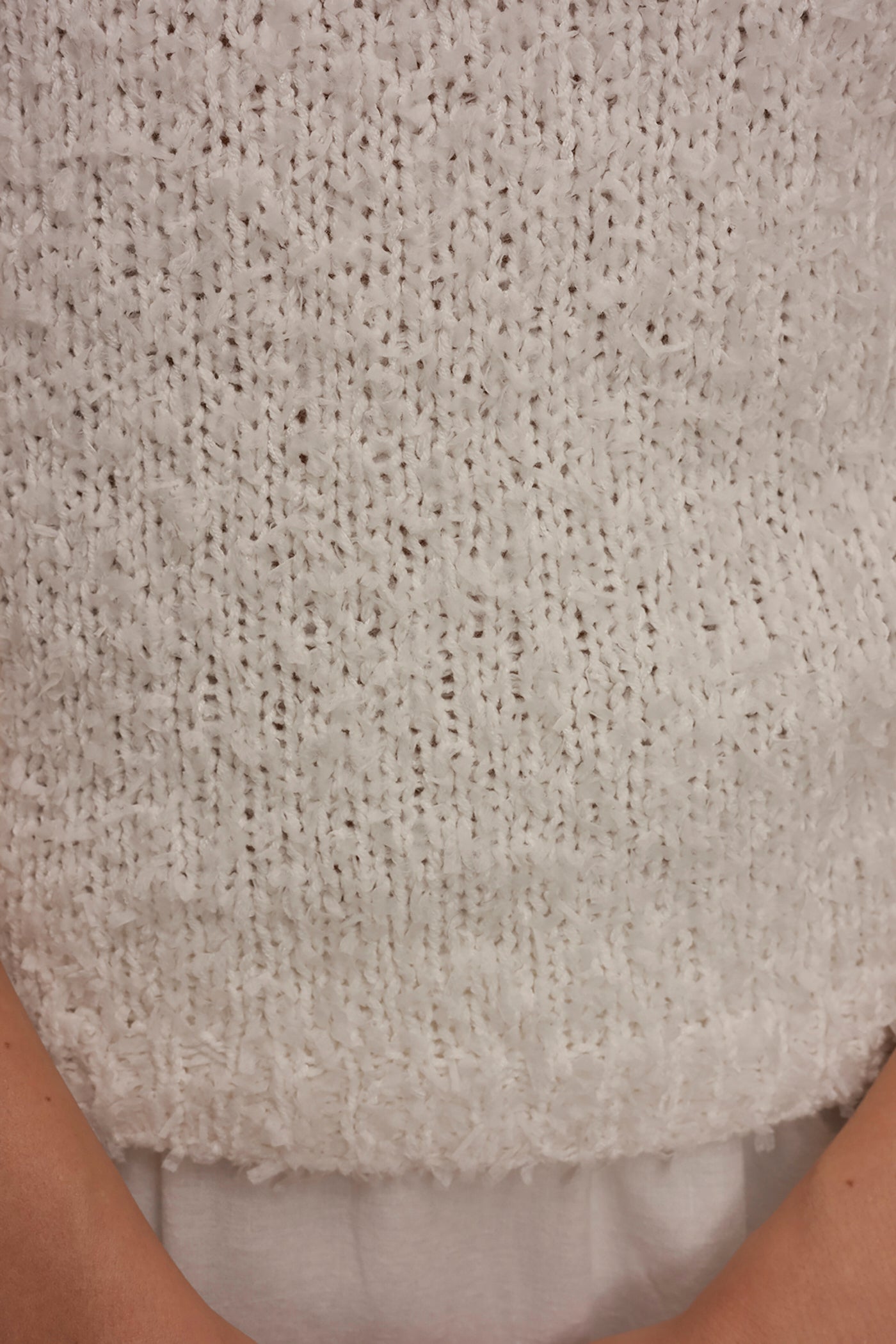 Cream SLEEVELESS HALTER SWEATER TANK Donna Karan