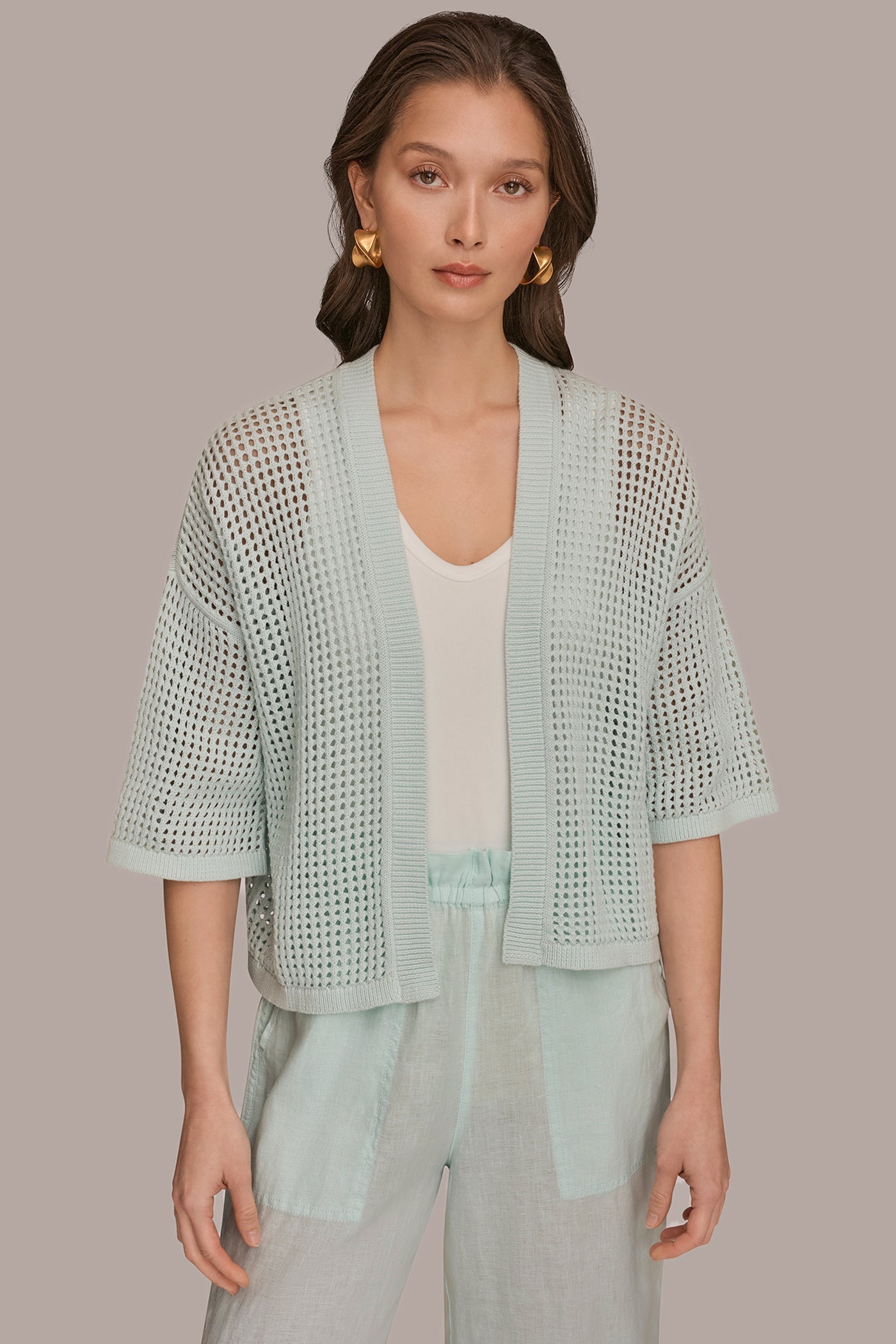 Skylight OPEN STITCH CARDIGAN Donna Karan