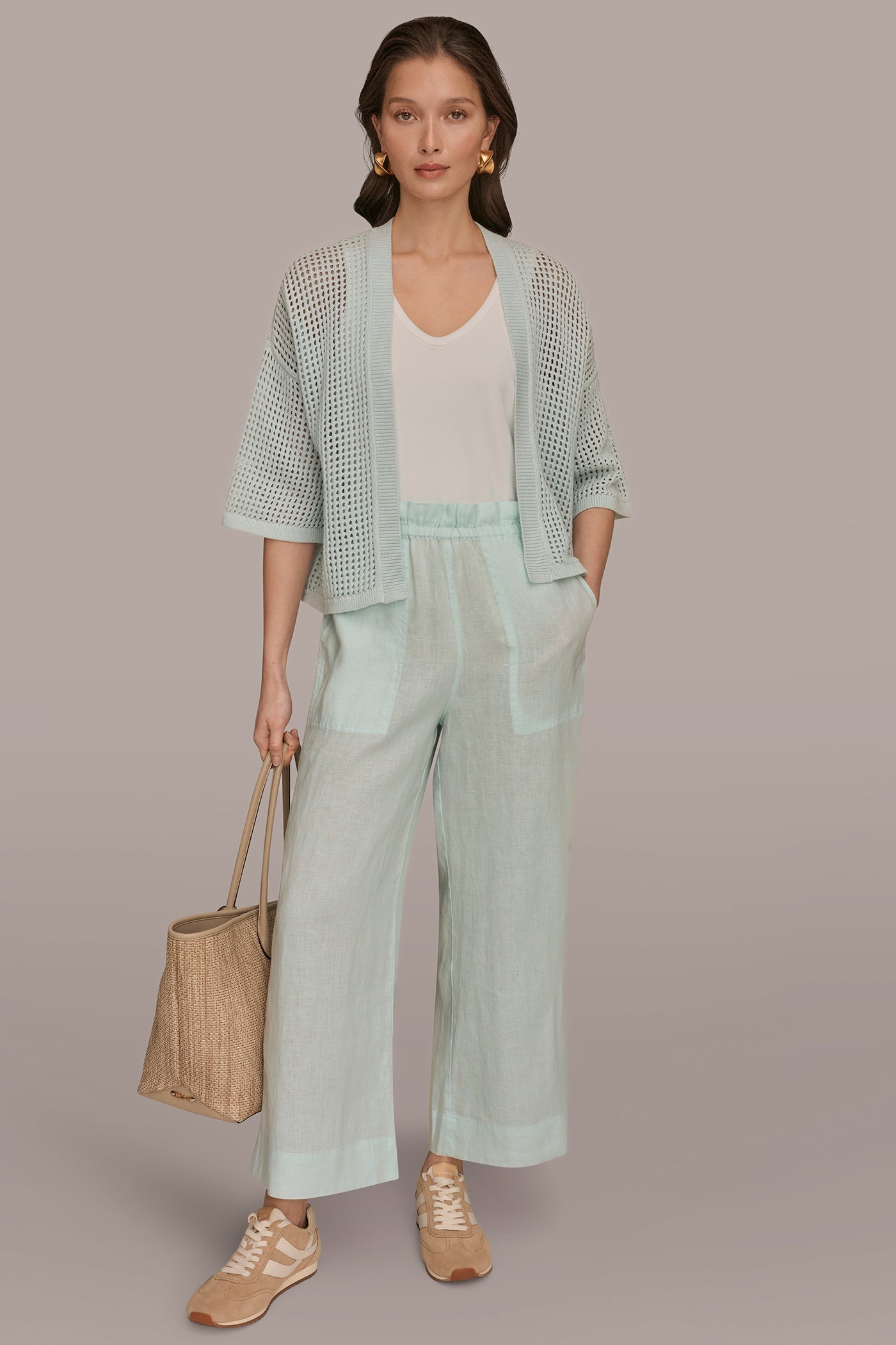 Skylight OPEN STITCH CARDIGAN Donna Karan