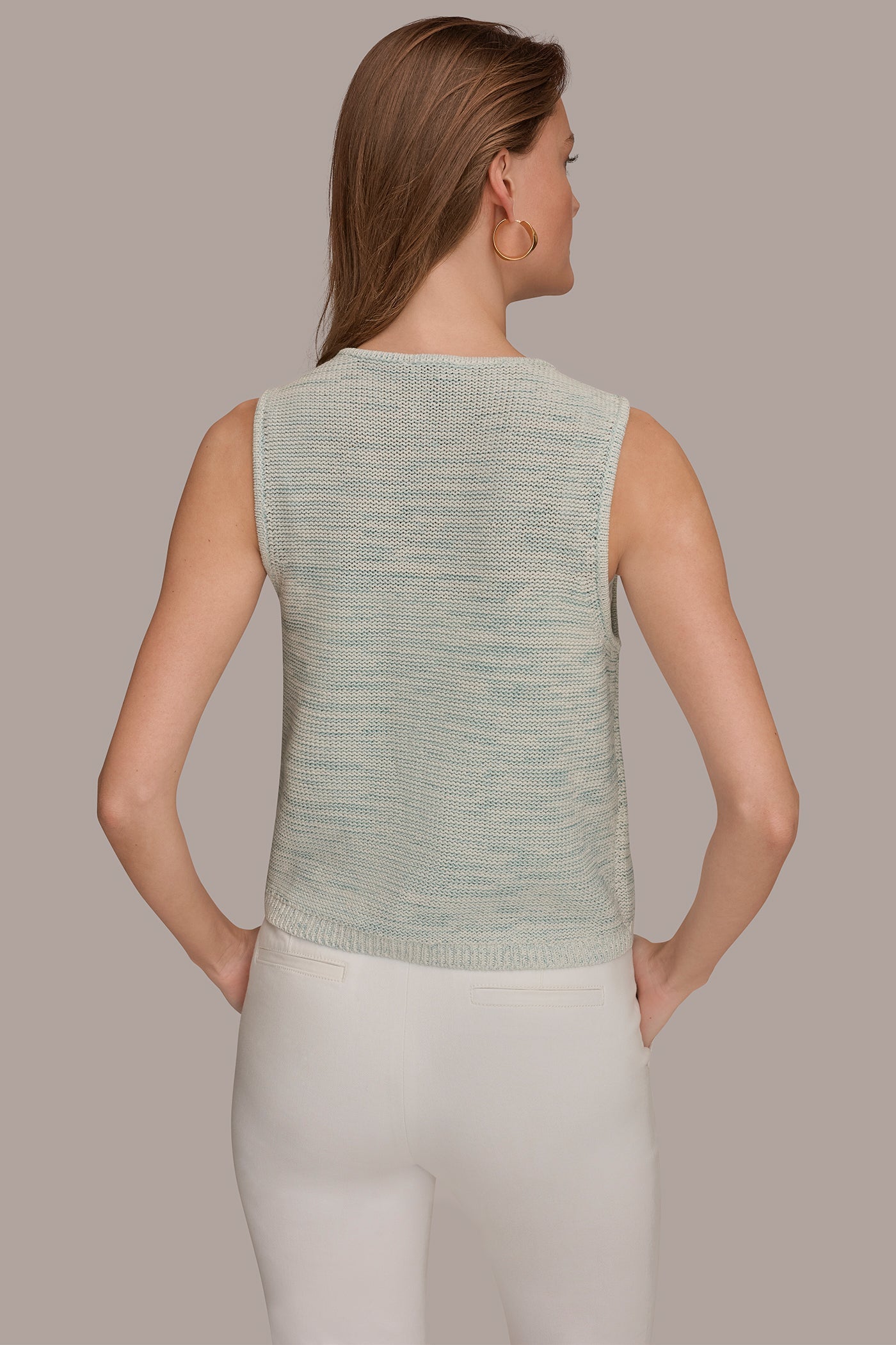 Skylight Combo SLEEVELESS TIE-FRONT CARDIGAN Donna Karan