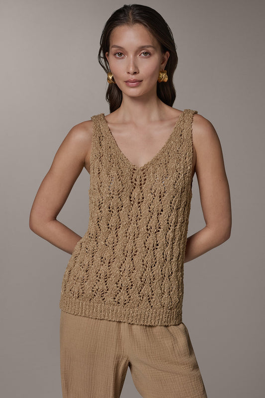 Fawn SLEEVELESS SWEATER TANK Donna Karan
