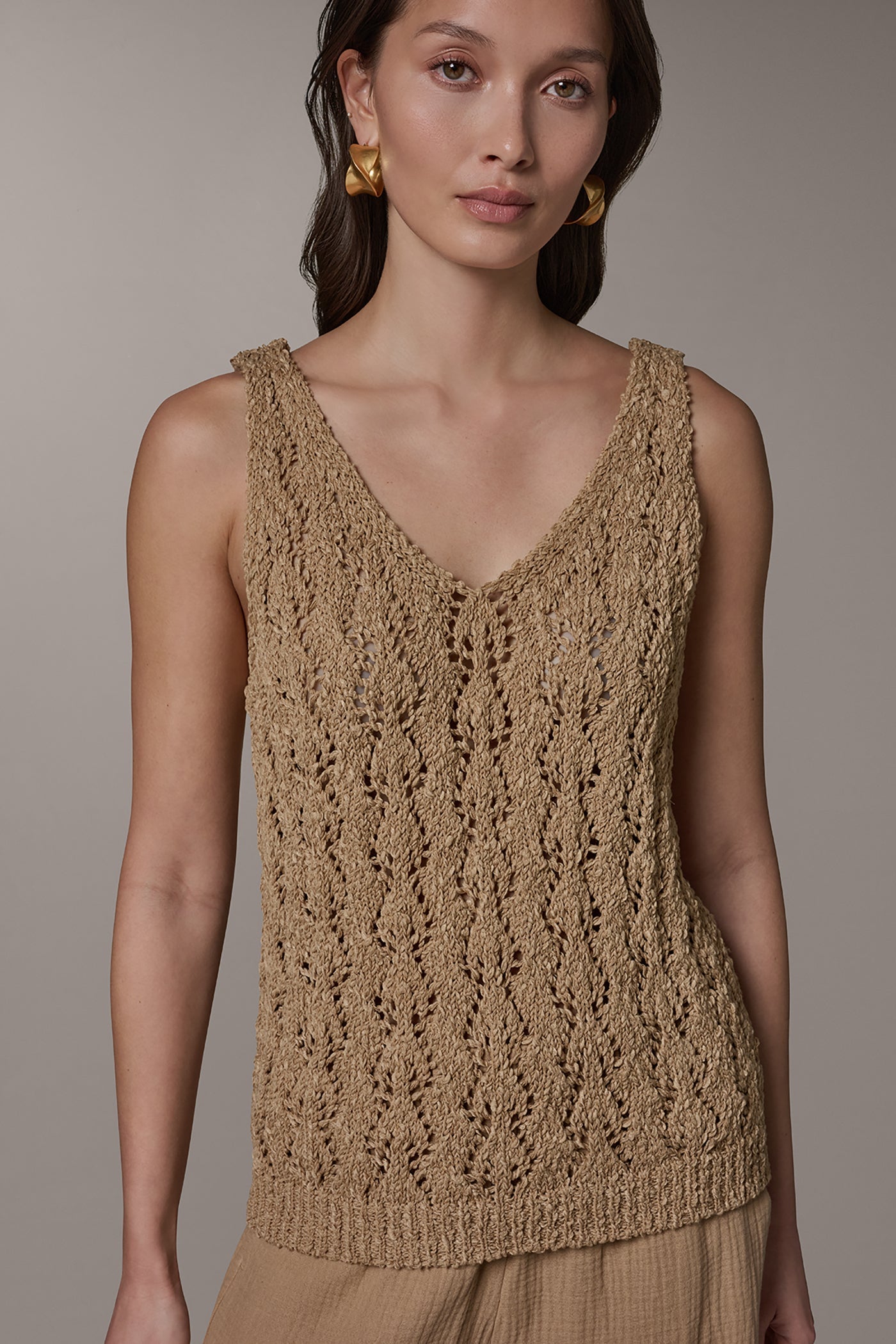 Fawn SLEEVELESS SWEATER TANK Donna Karan