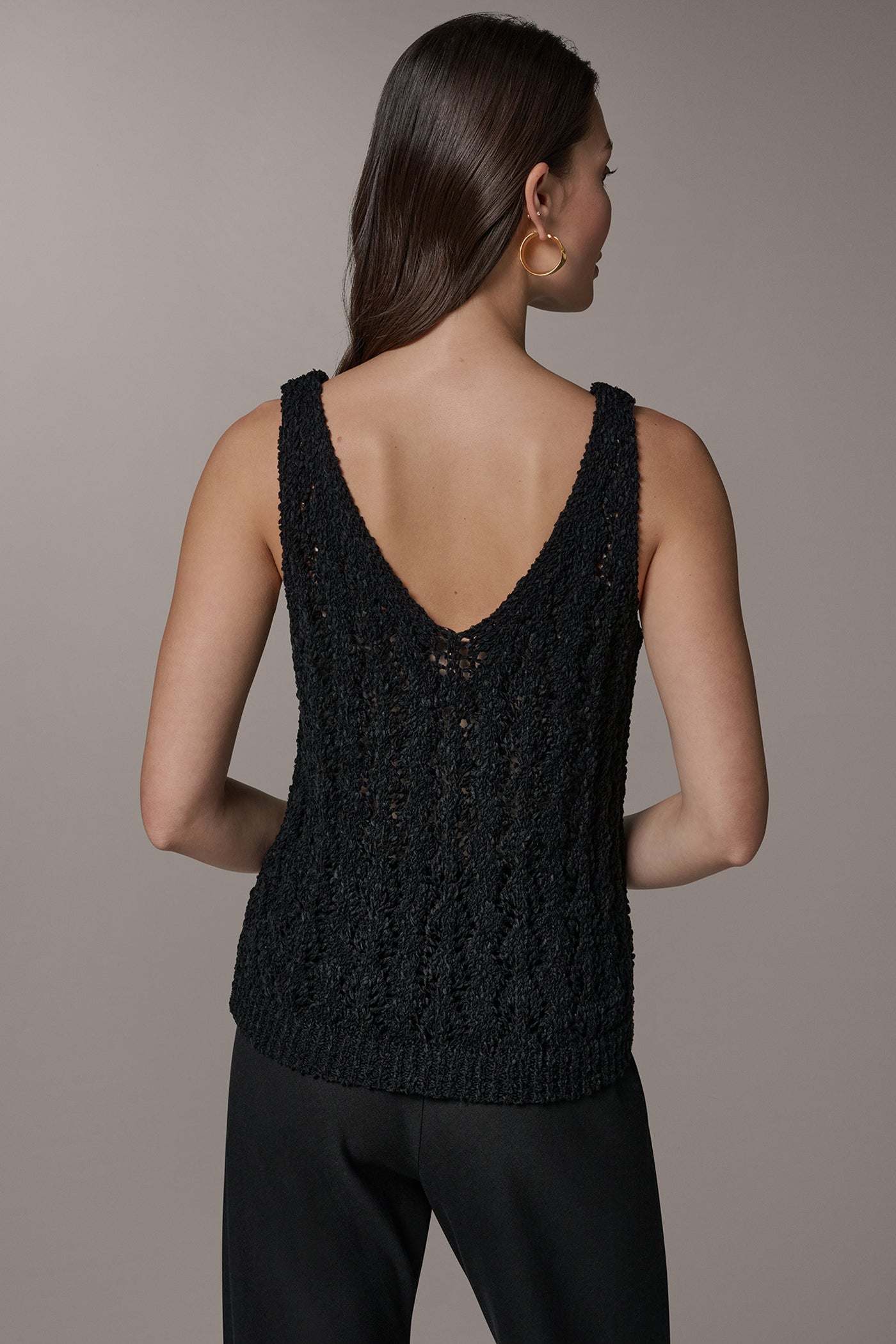 Black SLEEVELESS SWEATER TANK Donna Karan