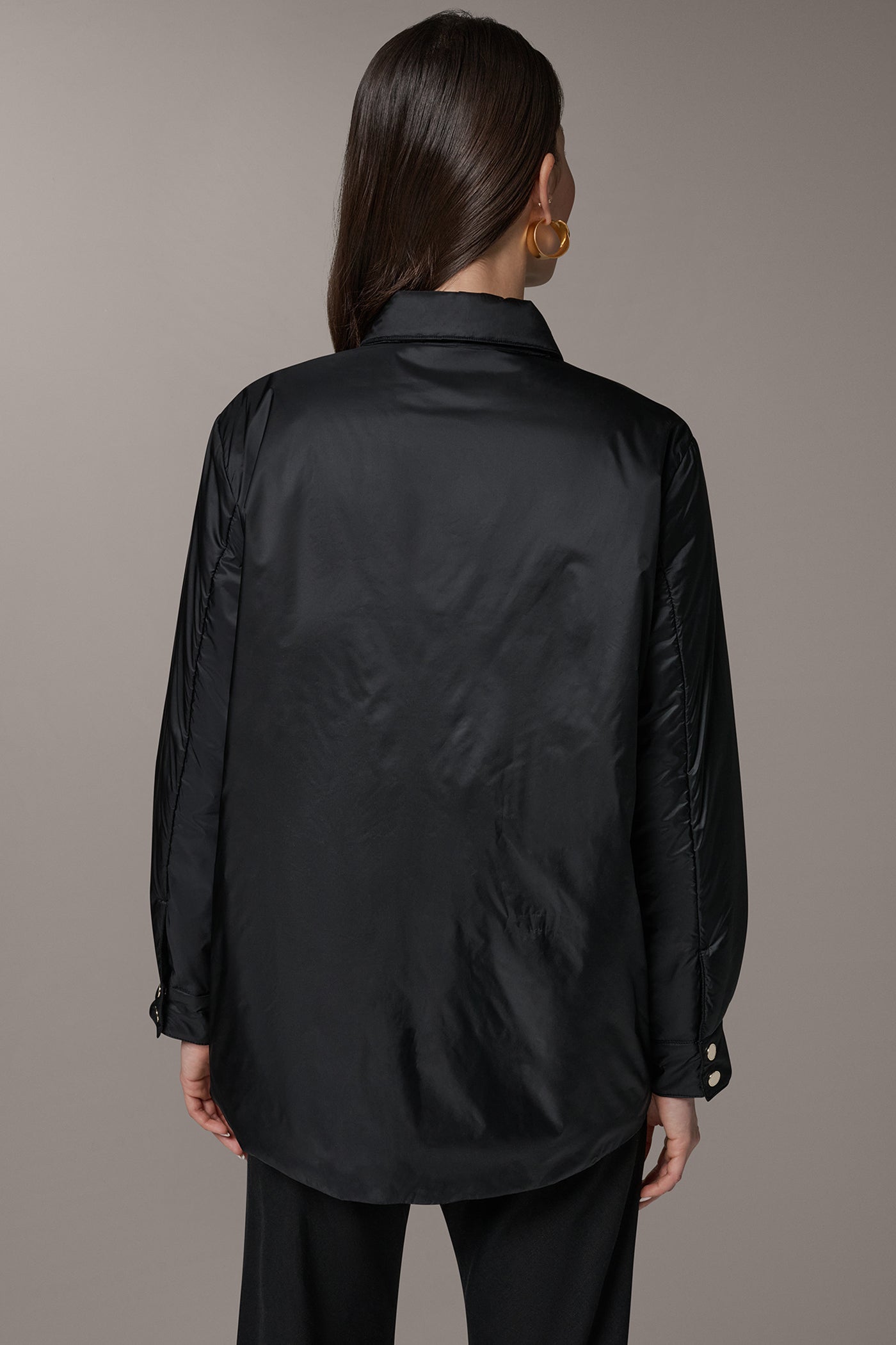 Black LONG SLEEVE SHIRT JACKET Donna Karan