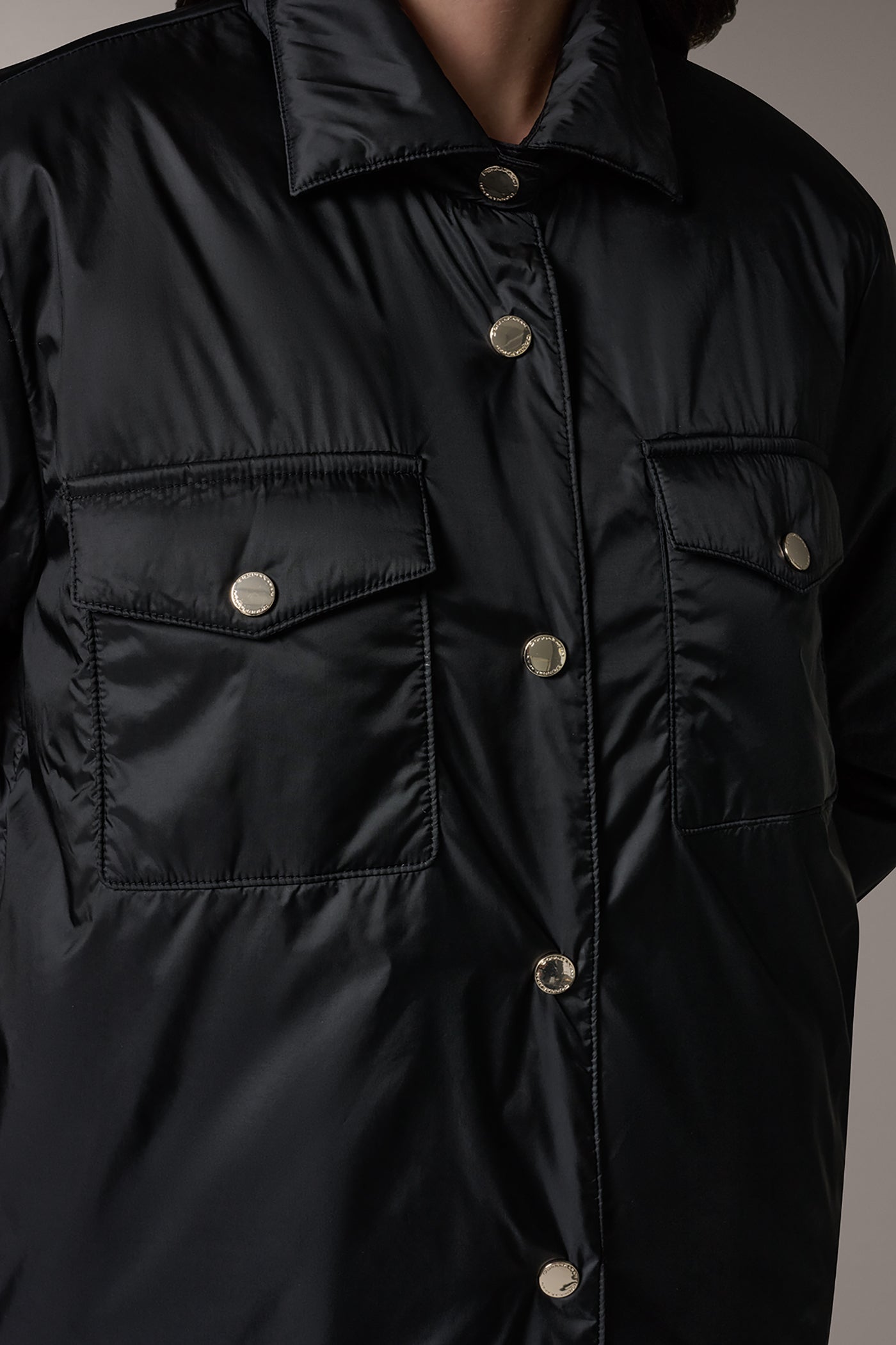 Black LONG SLEEVE SHIRT JACKET Donna Karan