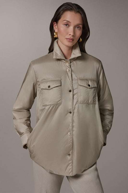 Sandstone LONG SLEEVE SHIRT JACKET Donna Karan