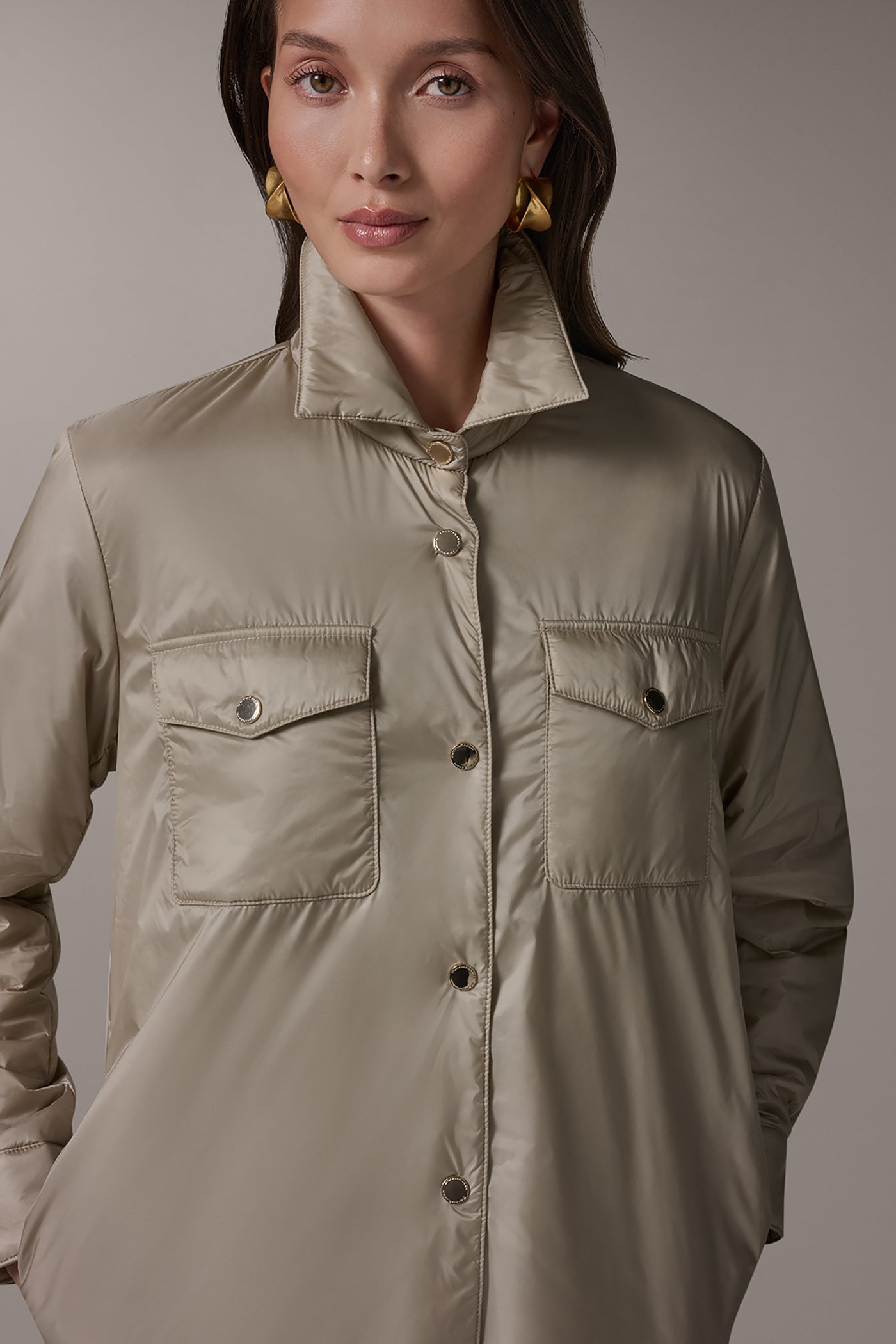 Sandstone LONG SLEEVE SHIRT JACKET Donna Karan