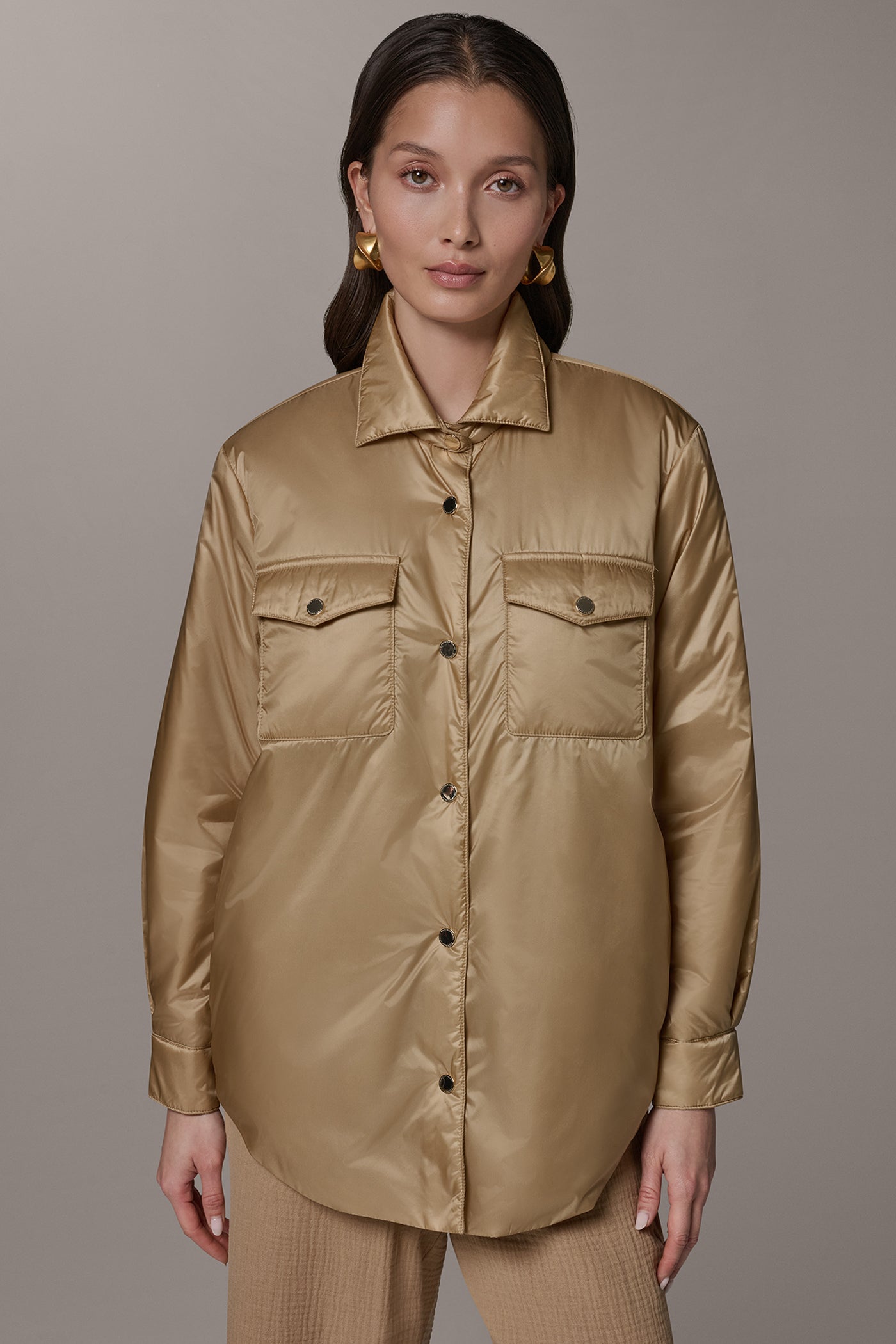 Fawn LONG SLEEVE SHIRT JACKET Donna Karan