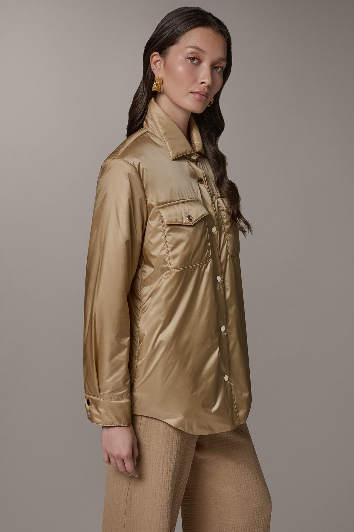 Fawn LONG SLEEVE SHIRT JACKET Donna Karan