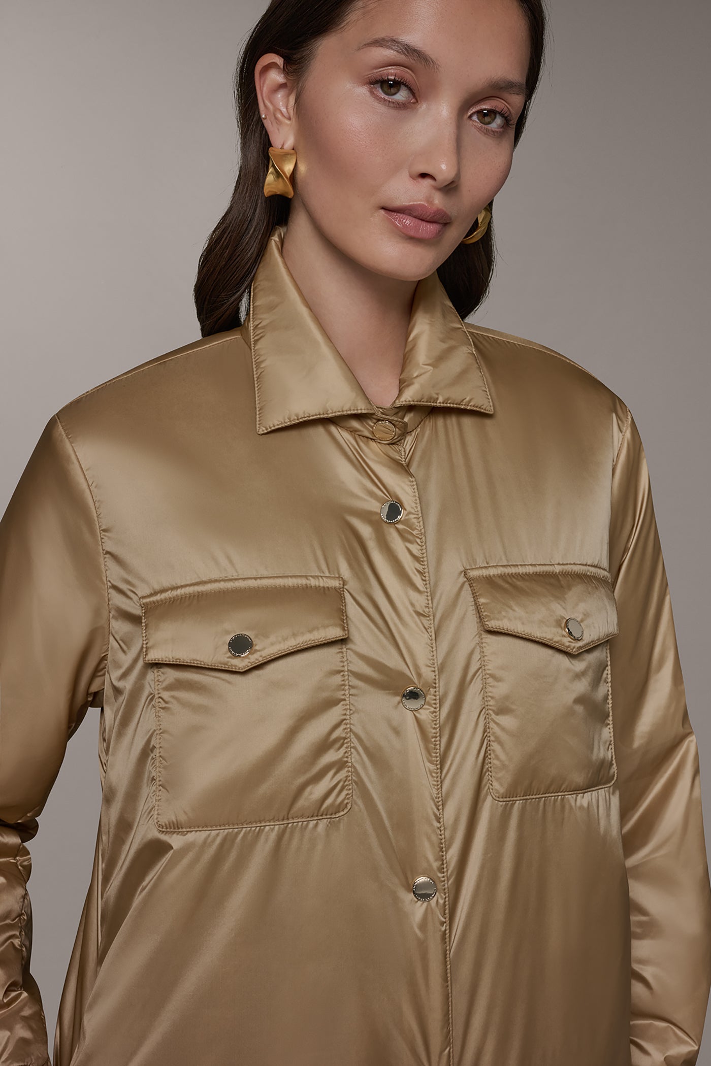 Fawn LONG SLEEVE SHIRT JACKET Donna Karan