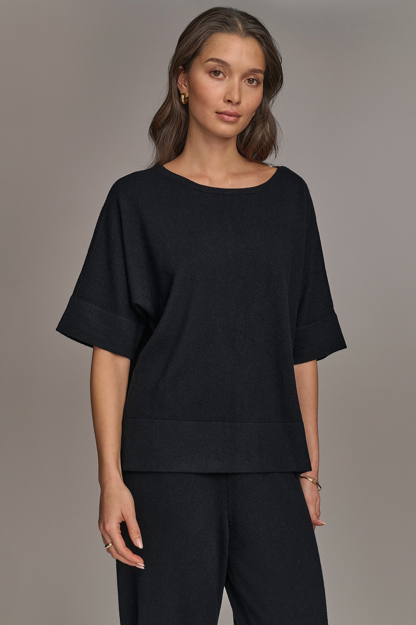 Black CASHMERE TOP Donna Karan