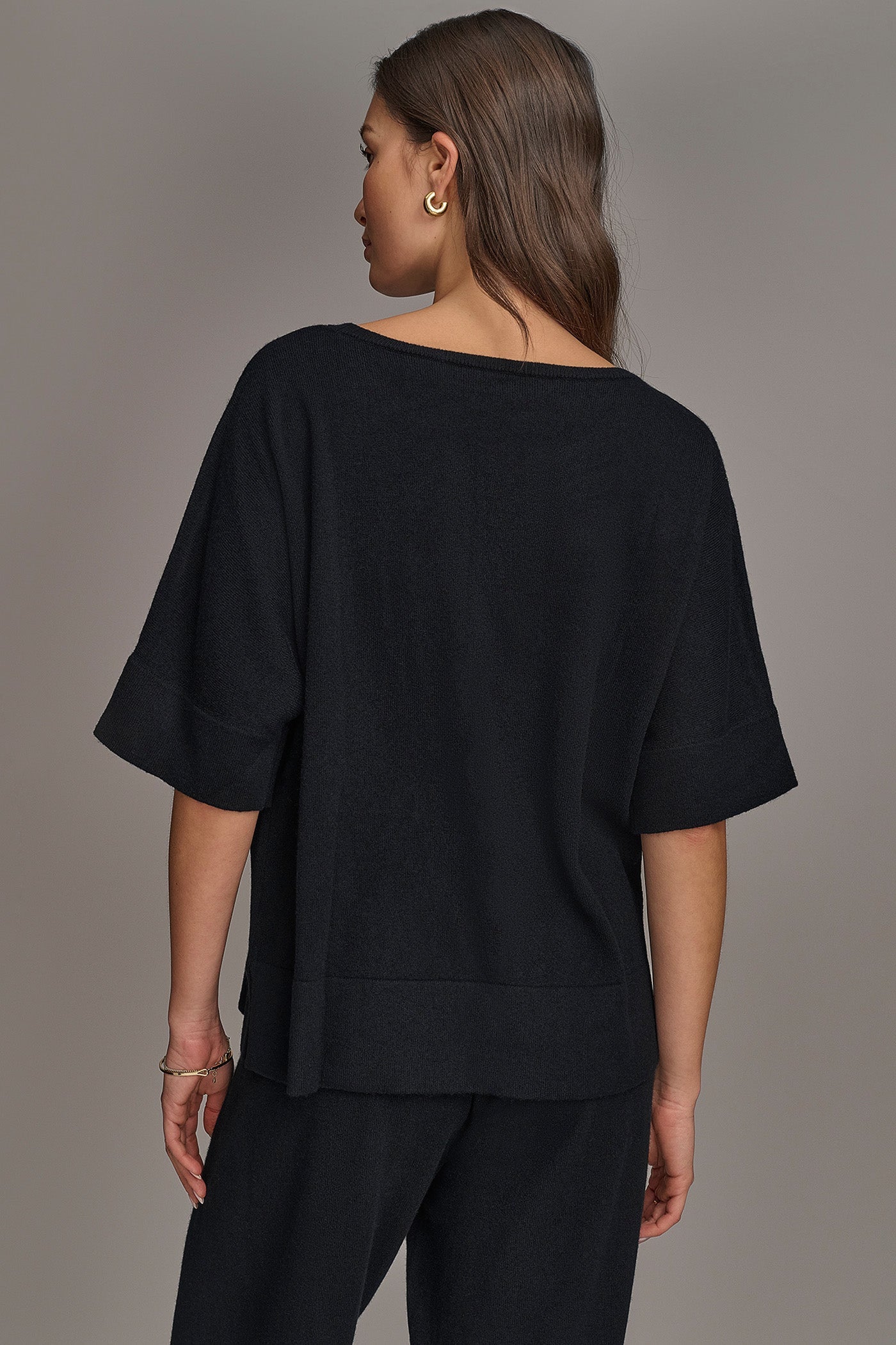 Black CASHMERE TOP Donna Karan