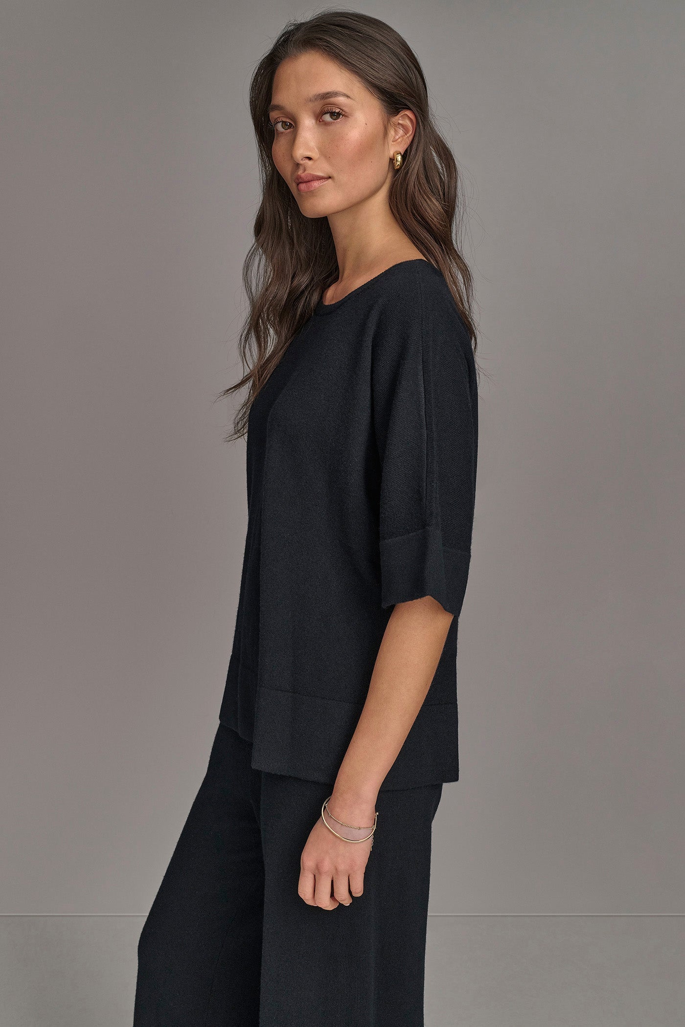 Black CASHMERE TOP Donna Karan