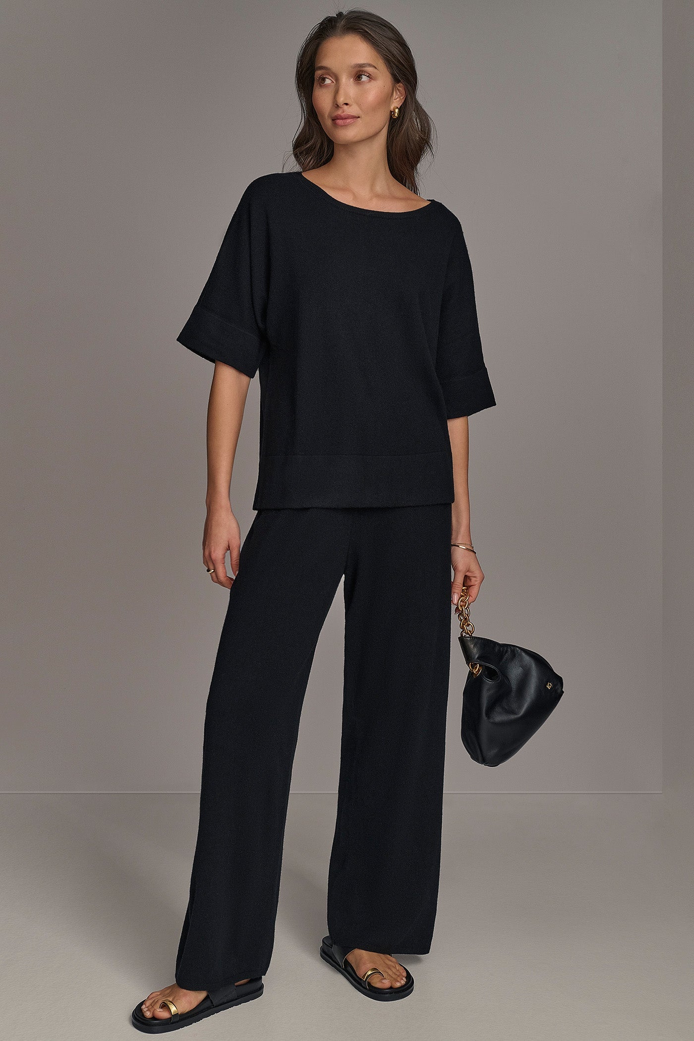 Black CASHMERE TOP Donna Karan