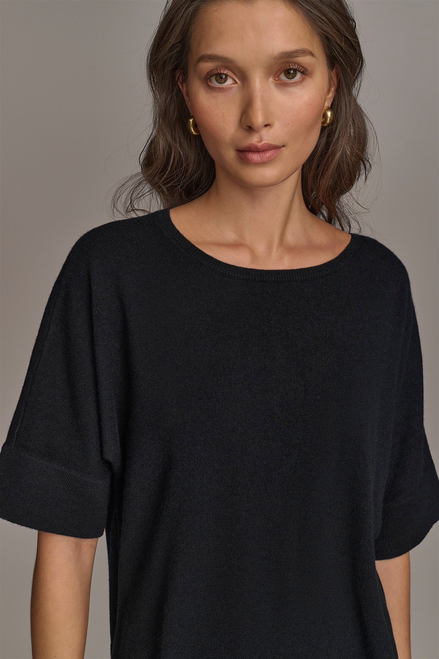 Black CASHMERE TOP Donna Karan