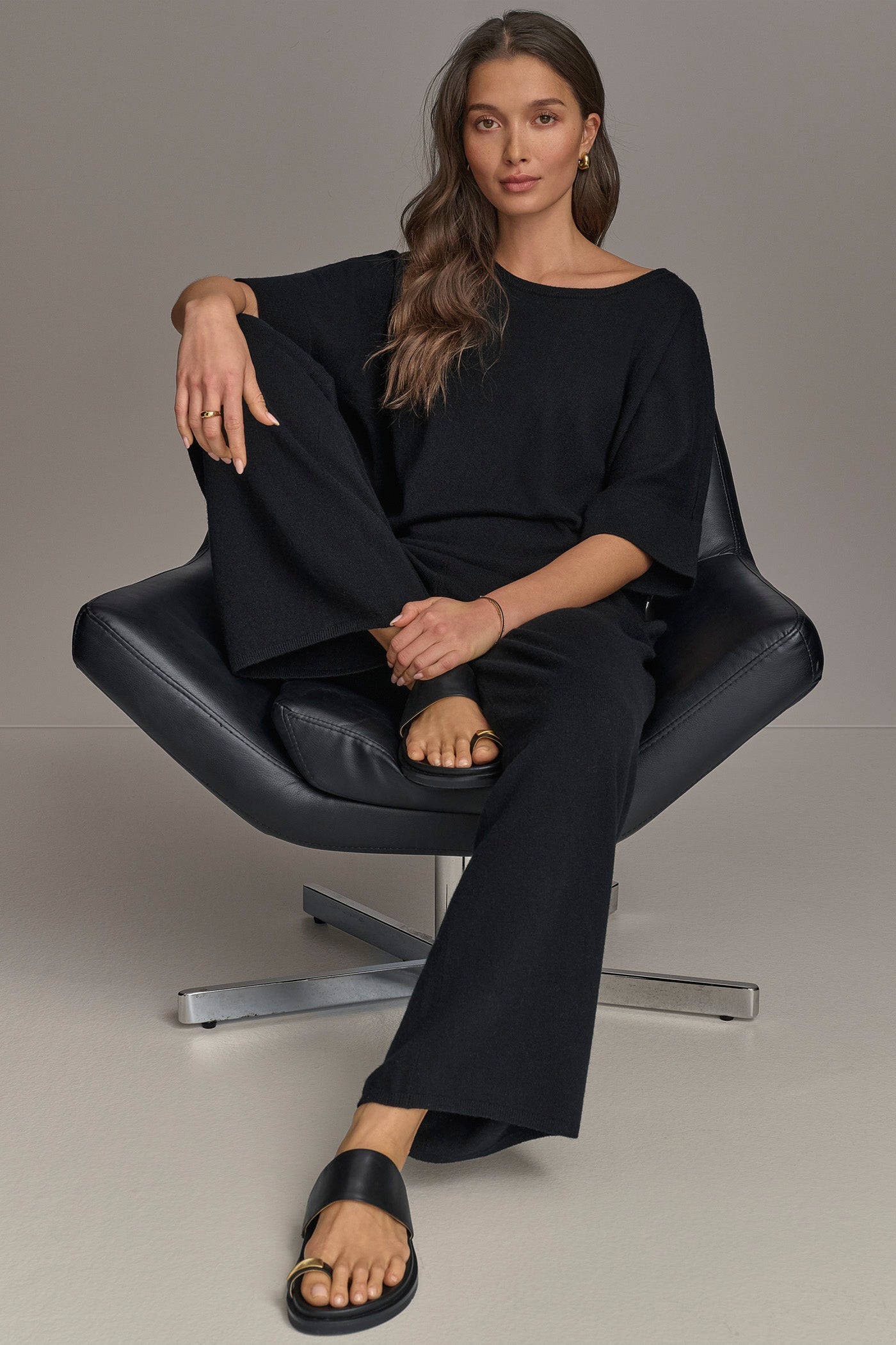 Black CASHMERE TOP Donna Karan