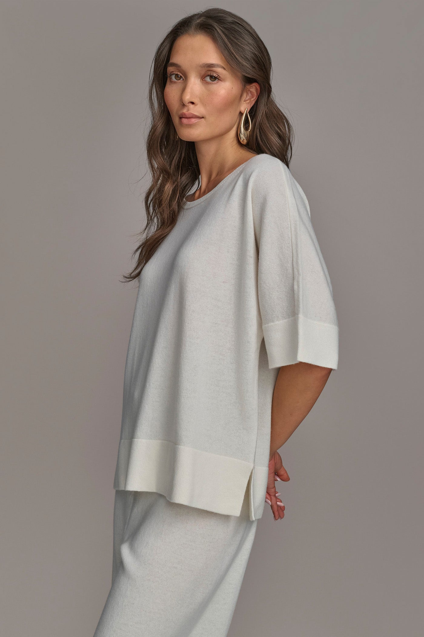 CREAM CASHMERE TOP Donna Karan