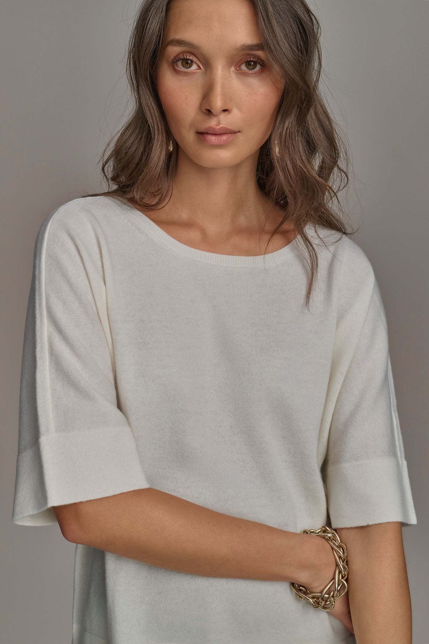 CREAM CASHMERE TOP Donna Karan