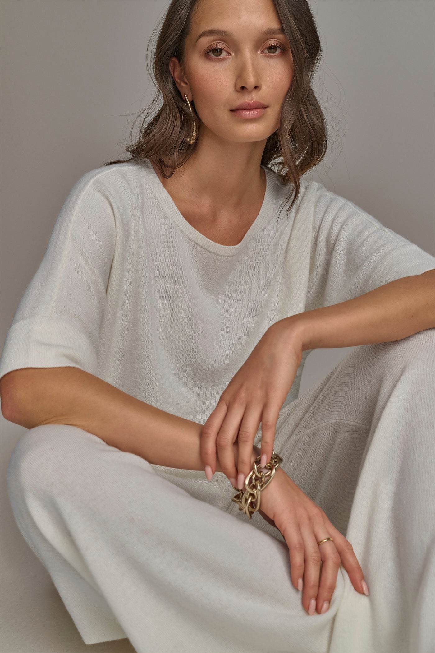 CREAM CASHMERE TOP Donna Karan